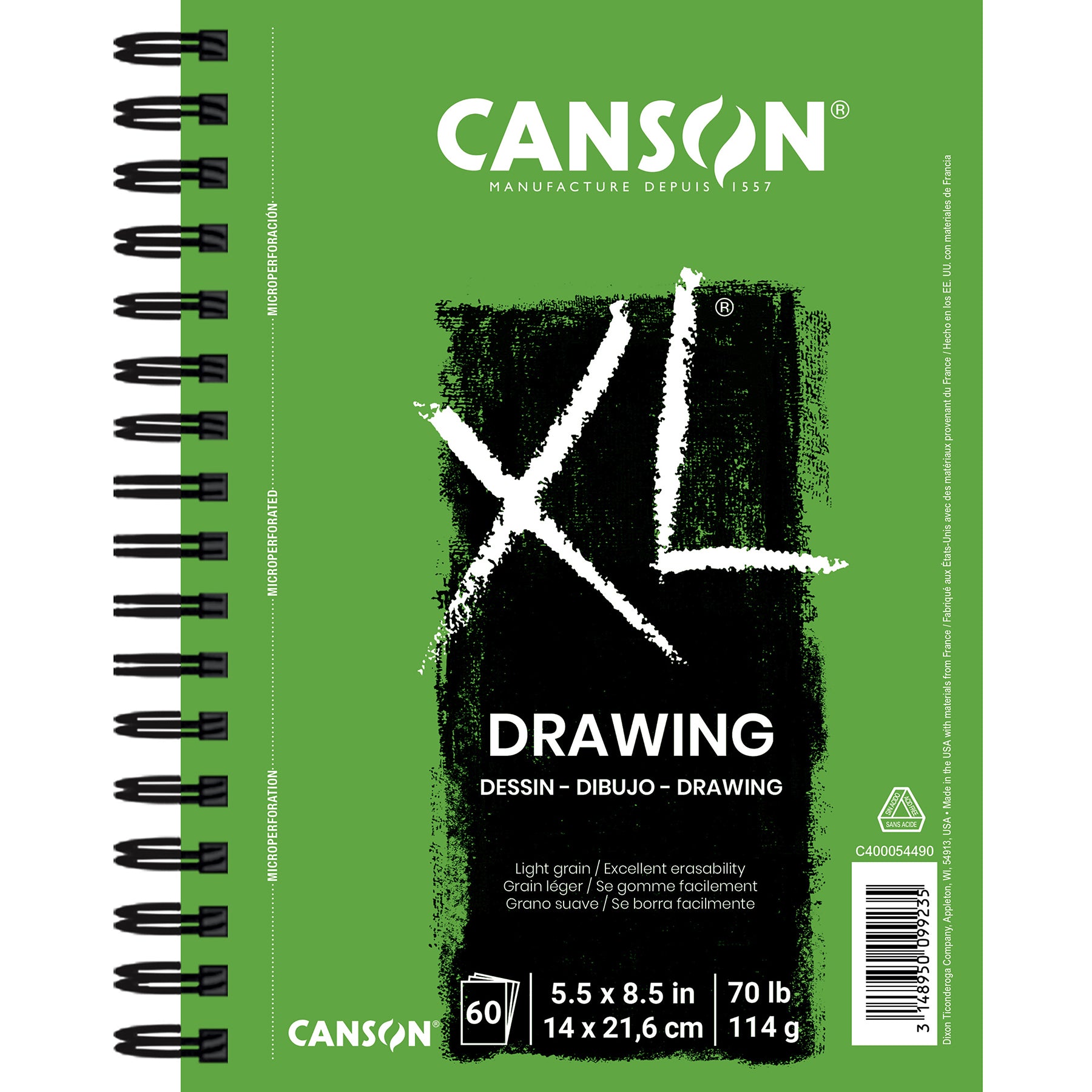 XL Series Drawing Pad, Side Wire Binding, 60 Sheet, 5.5x8.5 inch, 1 Count