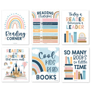 Boho Reading Posters For Classroom Library Decor, Set of 6