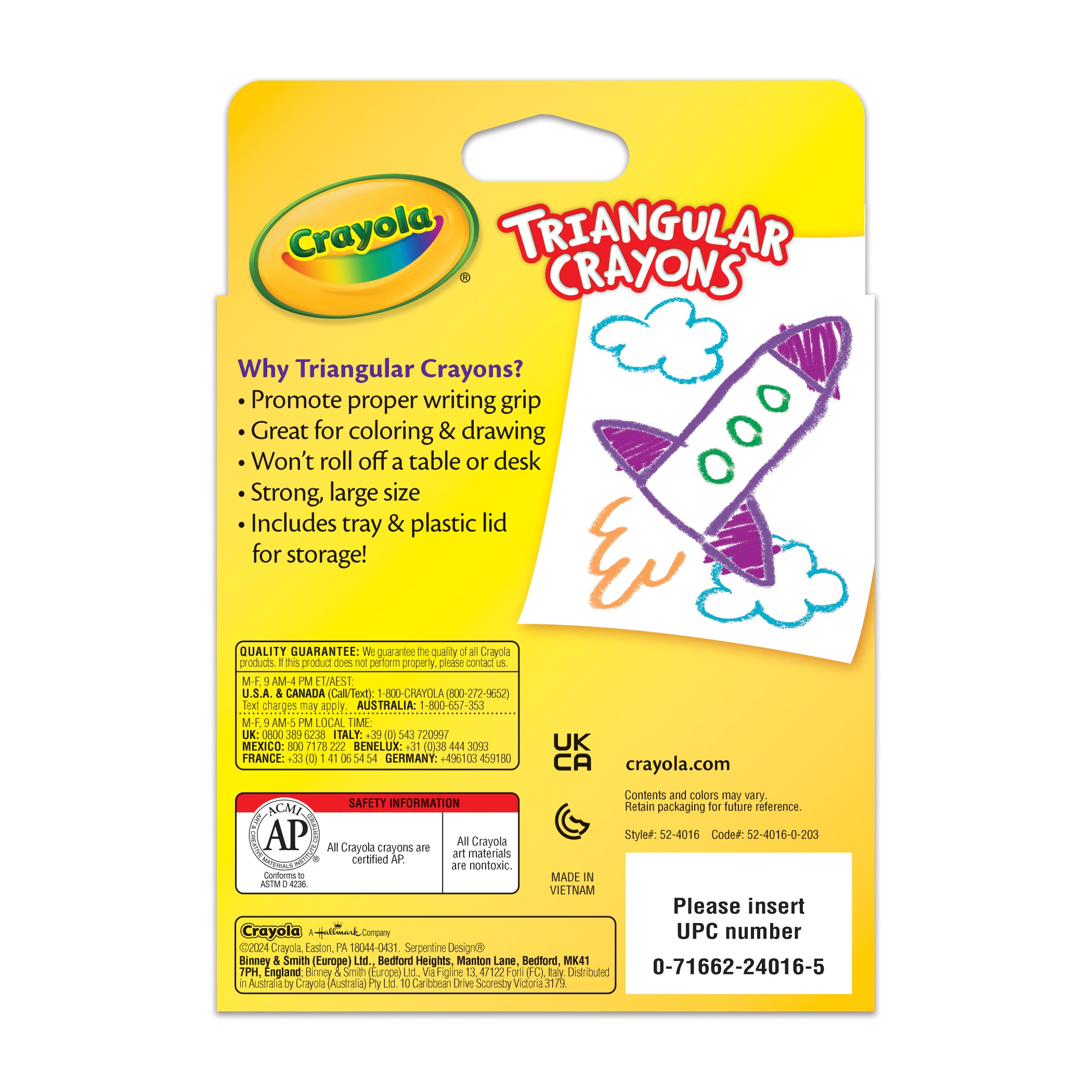 Triangular Crayons, 16 Count