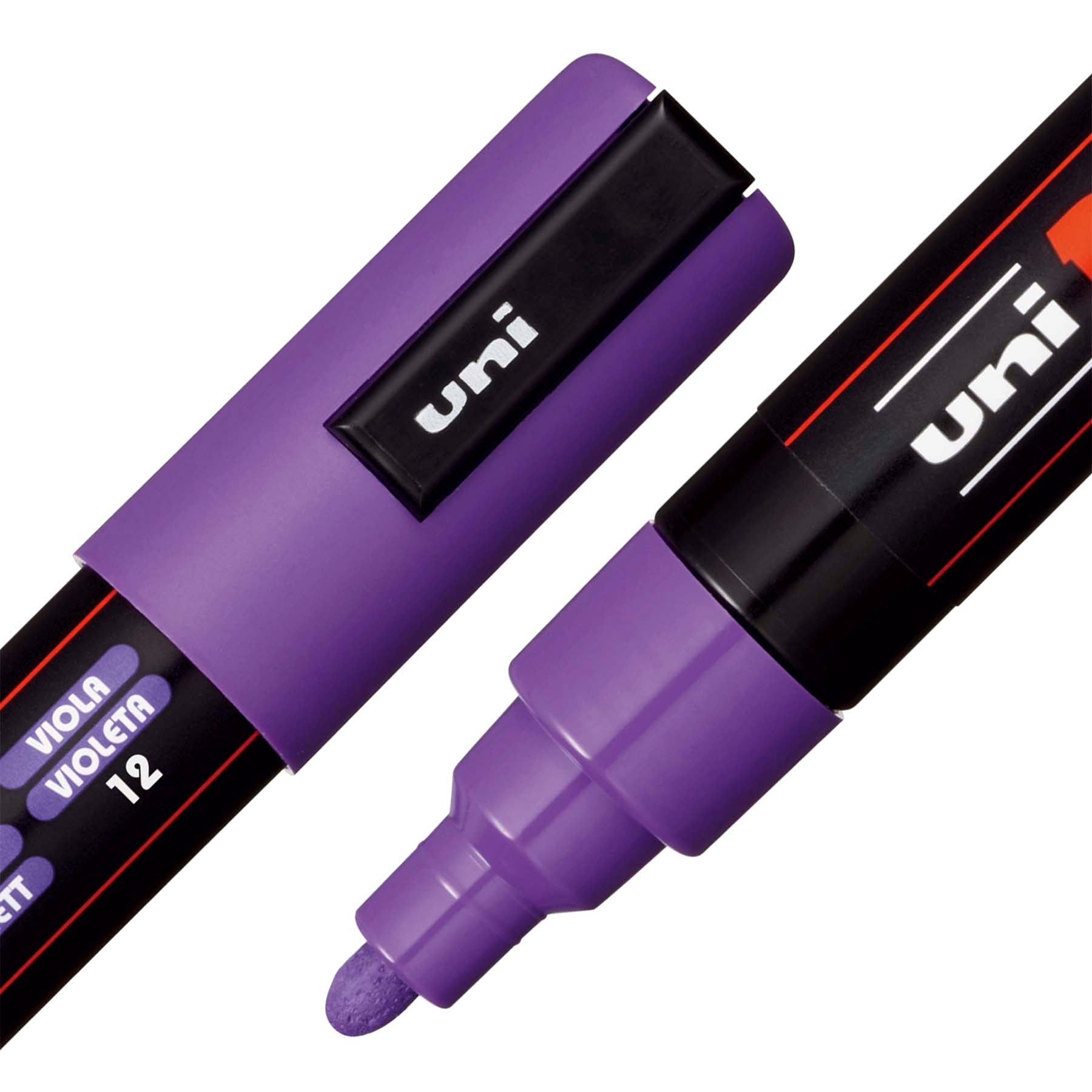 uni® POSCA PC-5M Water-Based Paint Markers, Reversible Medium Tip (1.8-2.5mm), Violet