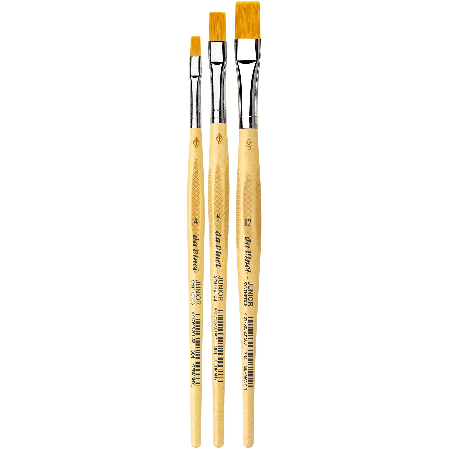 JUNIOR Synthetics Hobby Brushes, Synthetic, Acrylic & Tempera, Series 304, Assorted Sizes, 3 Brush Set
