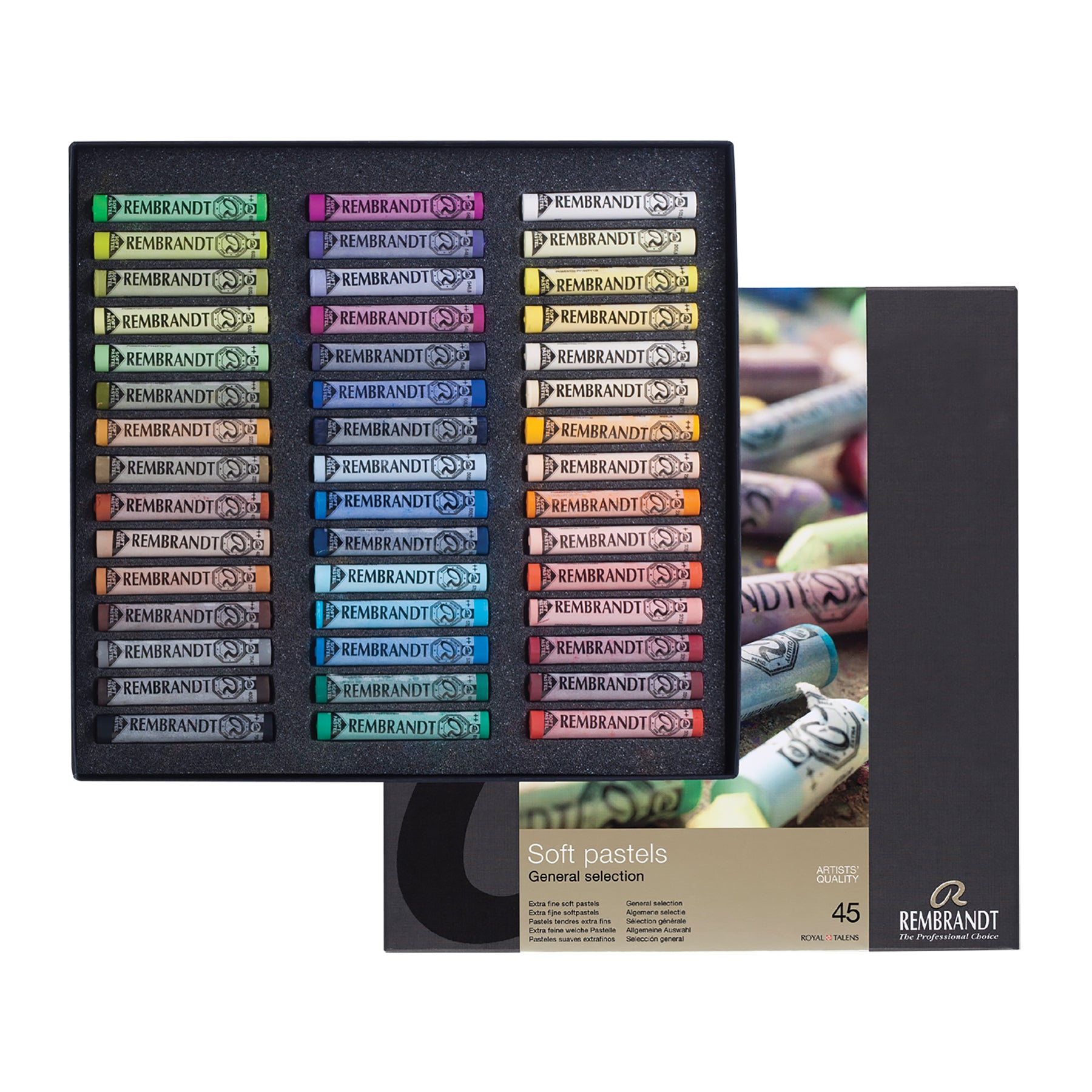 Soft Pastel Cardboard Box Set, General Selection, 45 Full Sticks