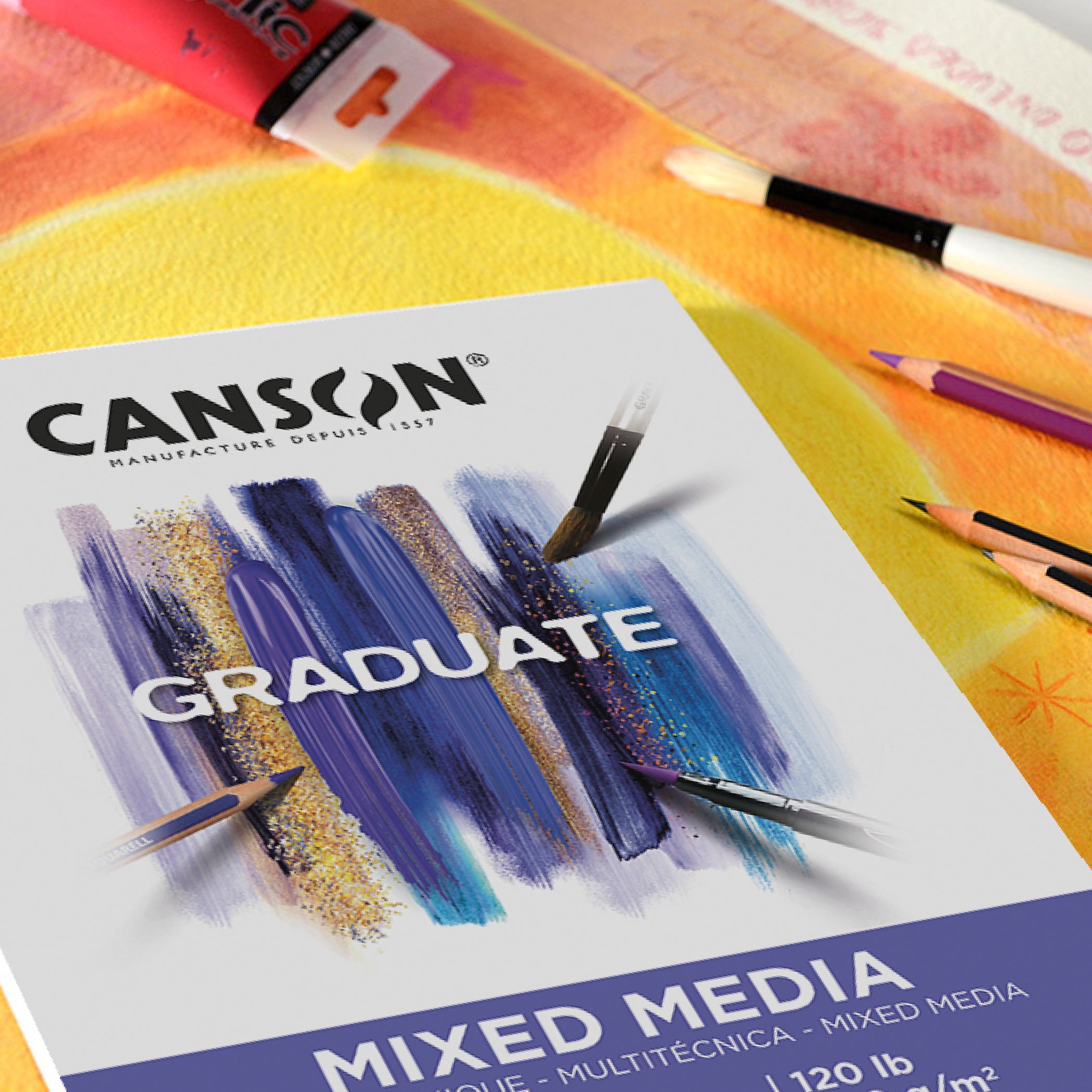 Graduate Mixed Media Pad, Foldover Binding, 20 Sheet, 9x12 inch, 1 Count