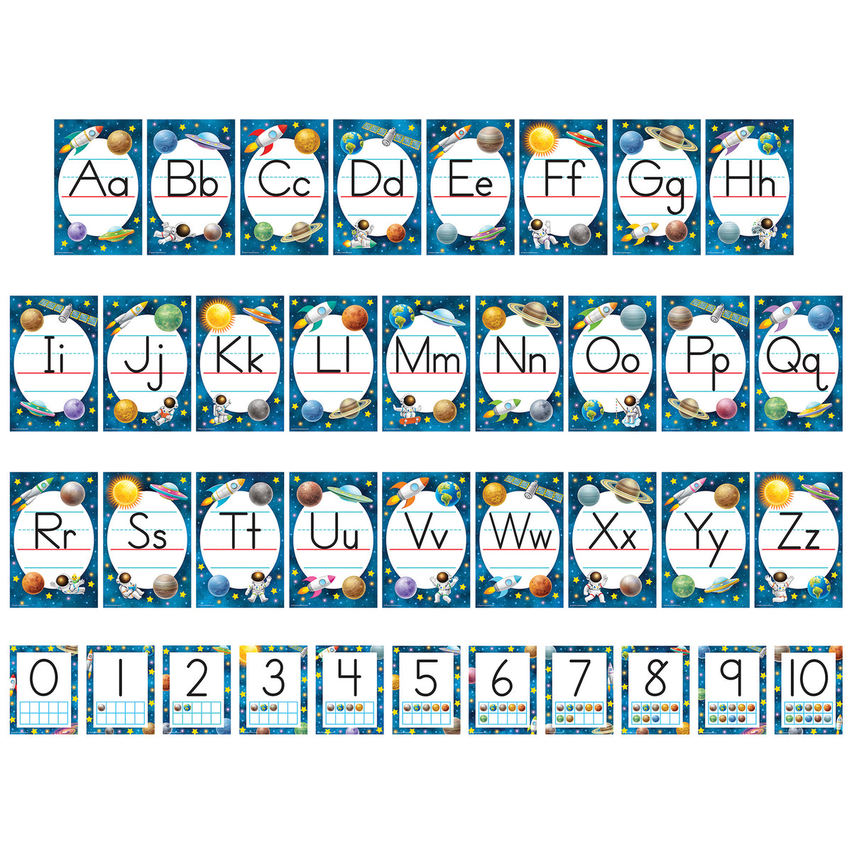 ALPHABET BULLETIN BOARD OUTER SPACE