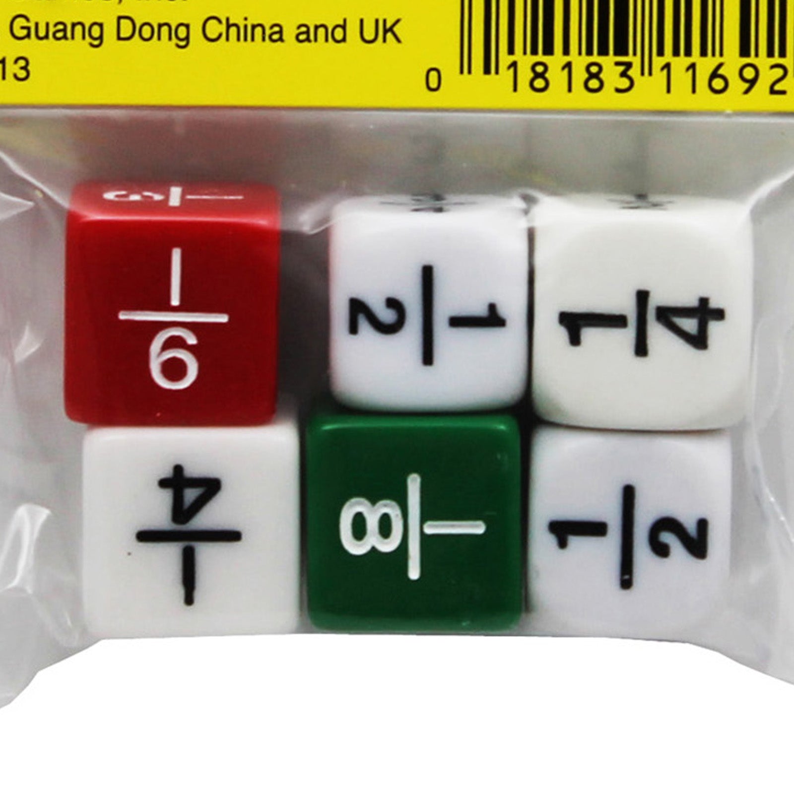 Fraction Dice Set, Pack of 6
