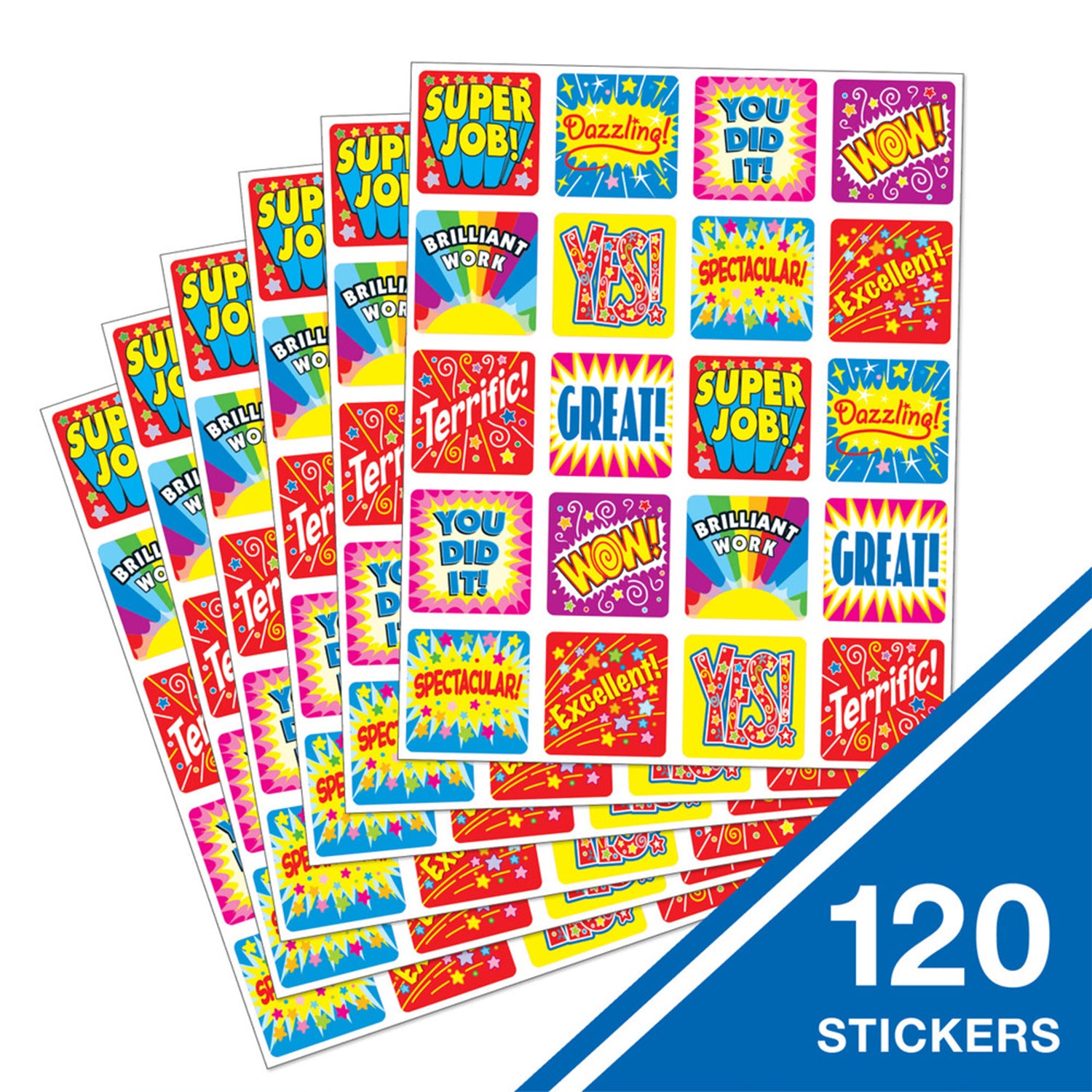 Positive Words Motivational Stickers, Pack of 120