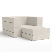 Jaxx Zipline Convertible Sleeper Futon Chair & Ottoman with Machine-Washable Cover, Dove Grey