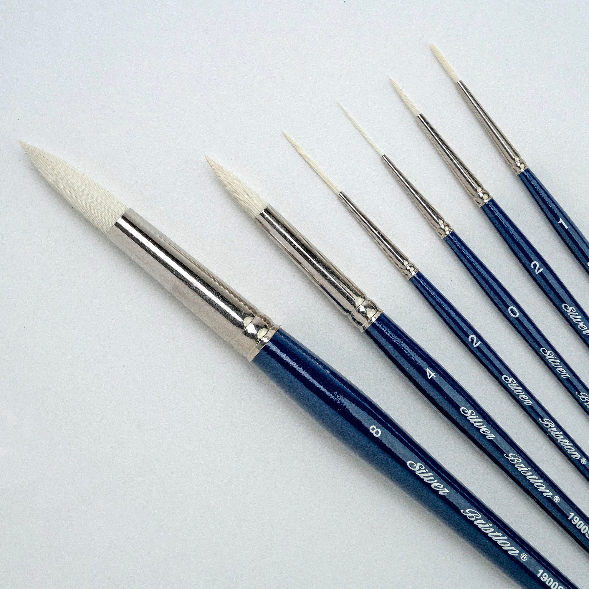 Bristlon Short Handle Liner Brushes, Set of 6