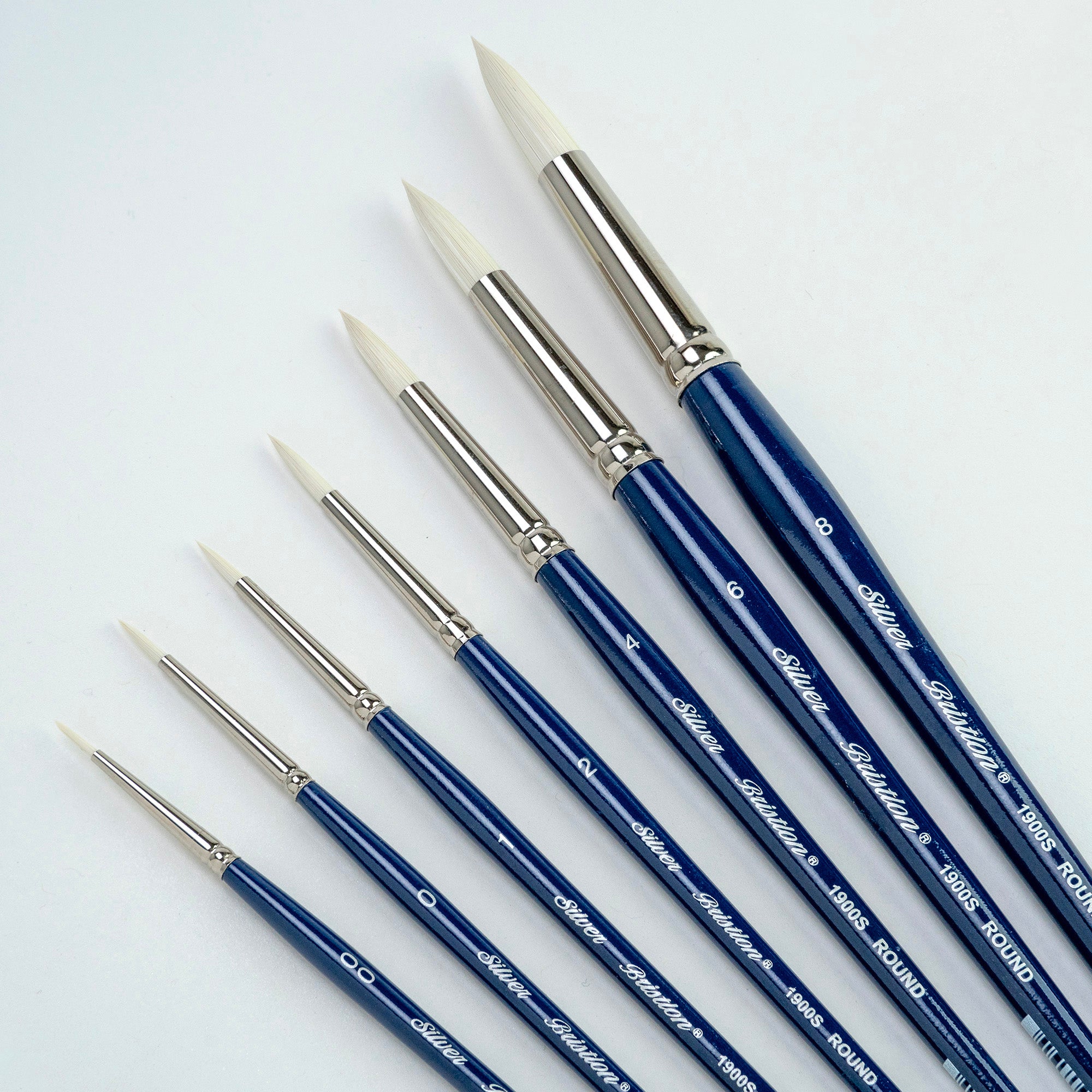 Bristlon Short Handle Round Brushes, Set of 7