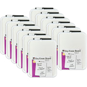 Dry Erase Boards, Framed with Markers & Eraser, White, Pack of 12
