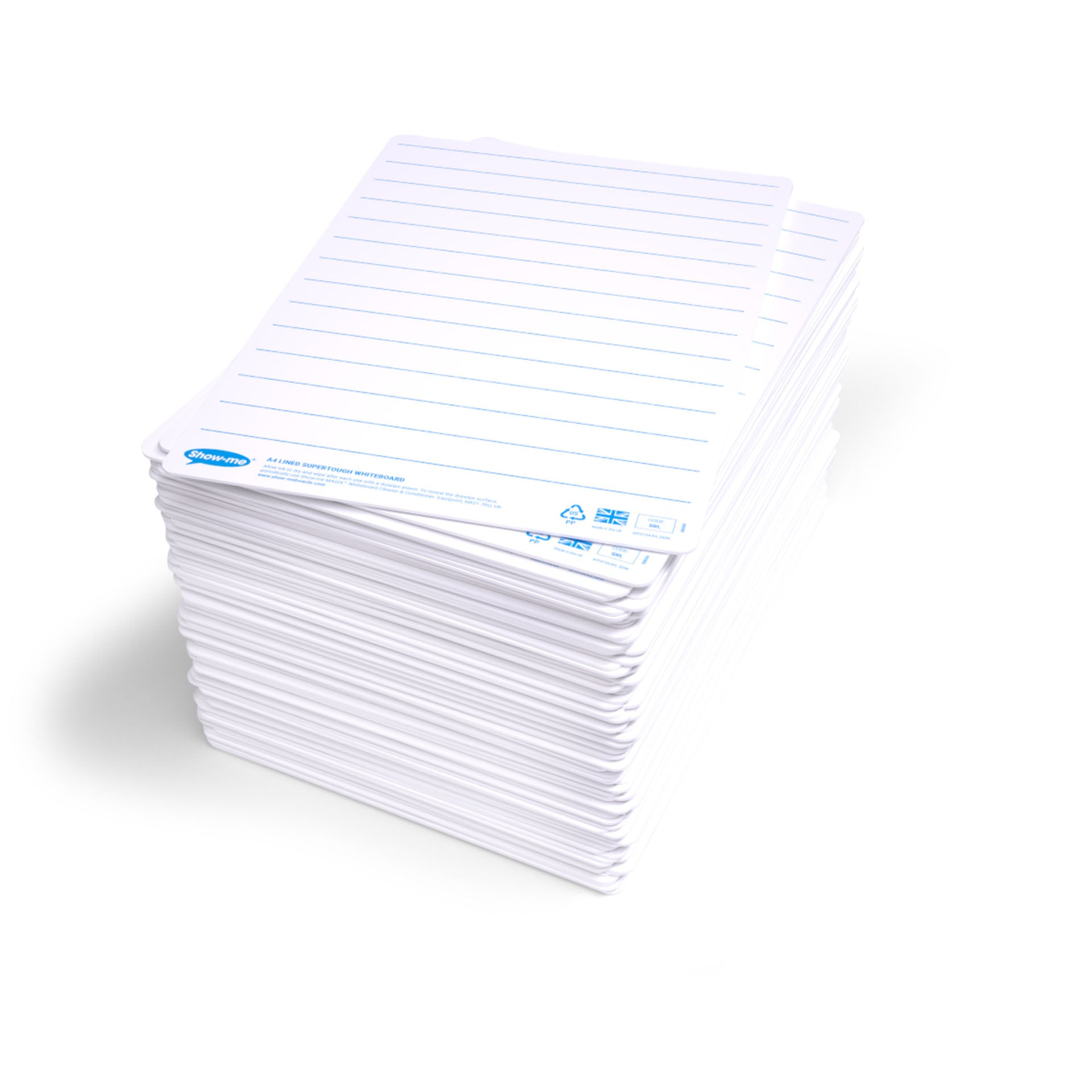 Bulk Box of 100 x Lined/Plain SUPERTOUGH 8" x 12" Lapboards, with Pens, Erasers, Cleaner