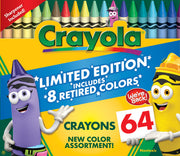 Crayola 64 Count Crayons, With 8 Retired Crayola Crayon Colors, Coloring Set, Gift for Kids Ages 3 & Up