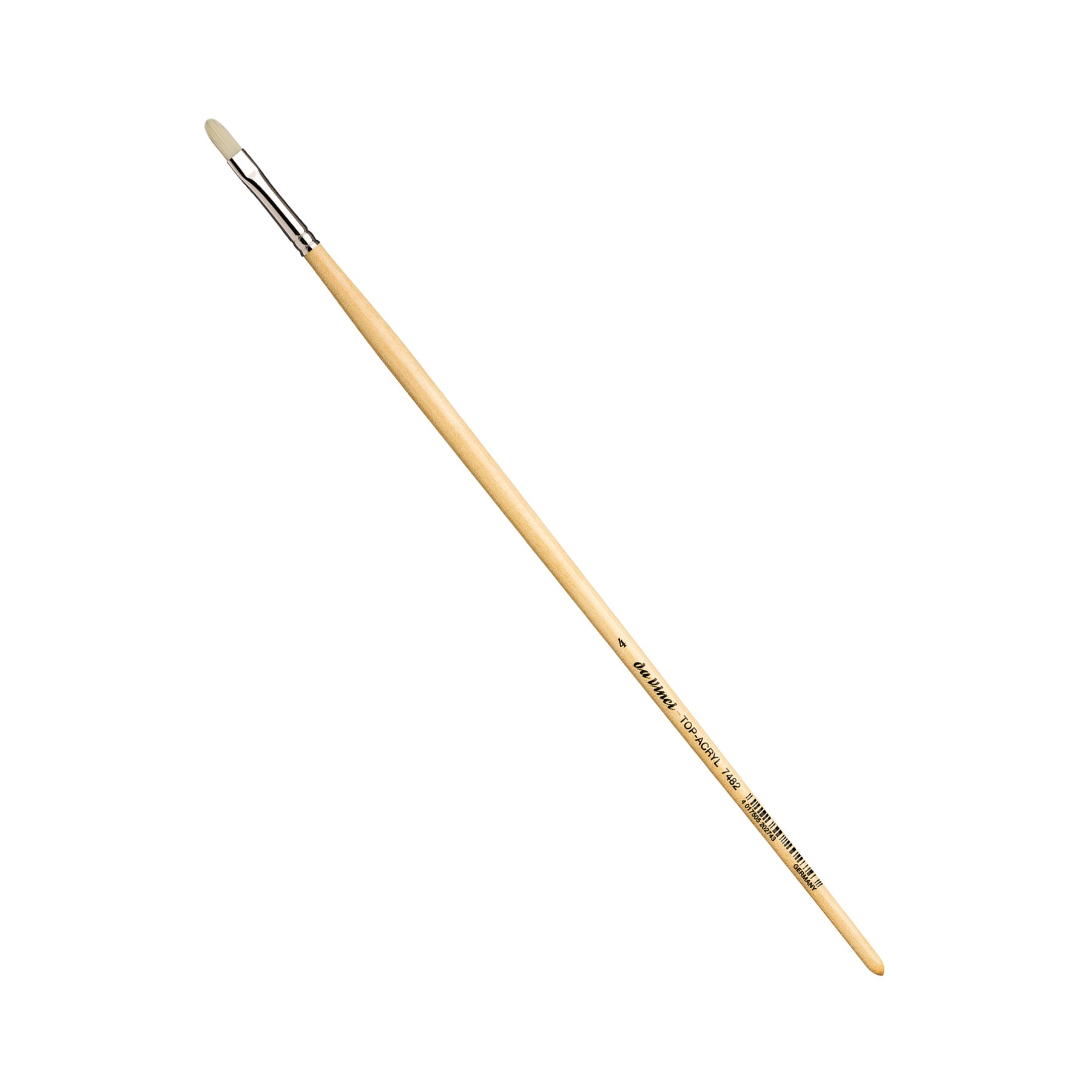 TOP-ACRYL White Brush, Synthetic, Acrylic & Oil, Filbert, Series 7482, Size 4