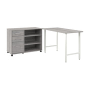 Bush Business Furniture Hustle 48W x 24D Computer Desk and Storage Cabinet with Drawers and Shelves in Platinum Gray - 47.59" Width x 23.34" Depth x 30.07" Height