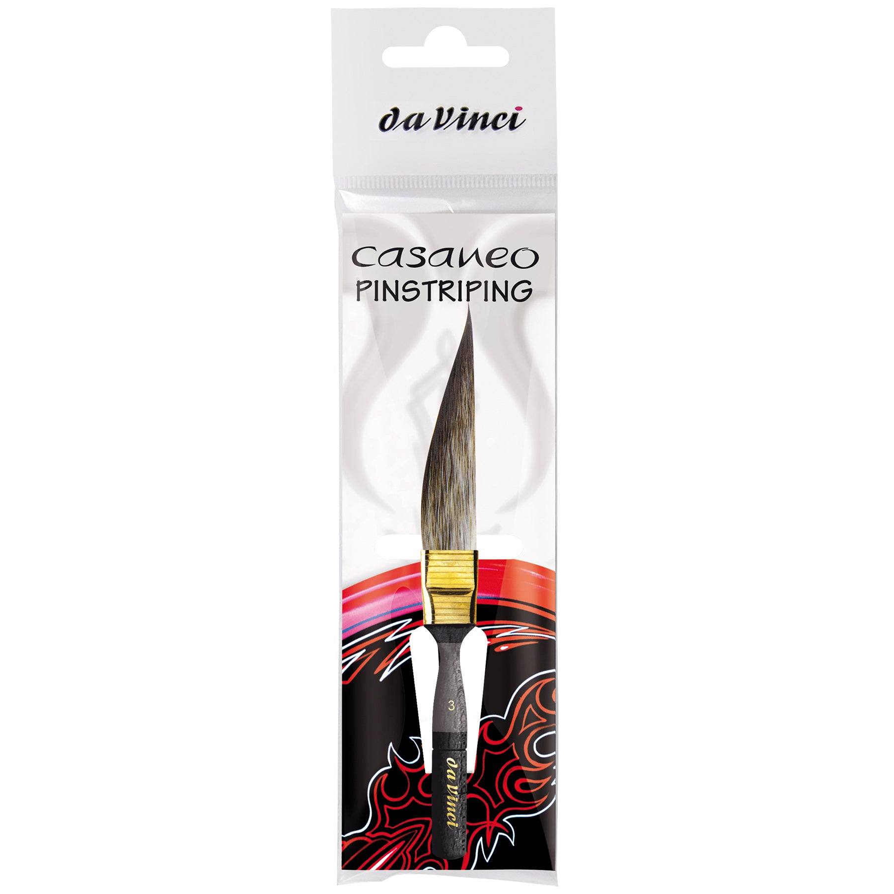 CASANEO Dagger Striper with Traditional Pinstriping Handle, Synthetic, Watercolor & Acrylic, Slant, Series 703, Size 3