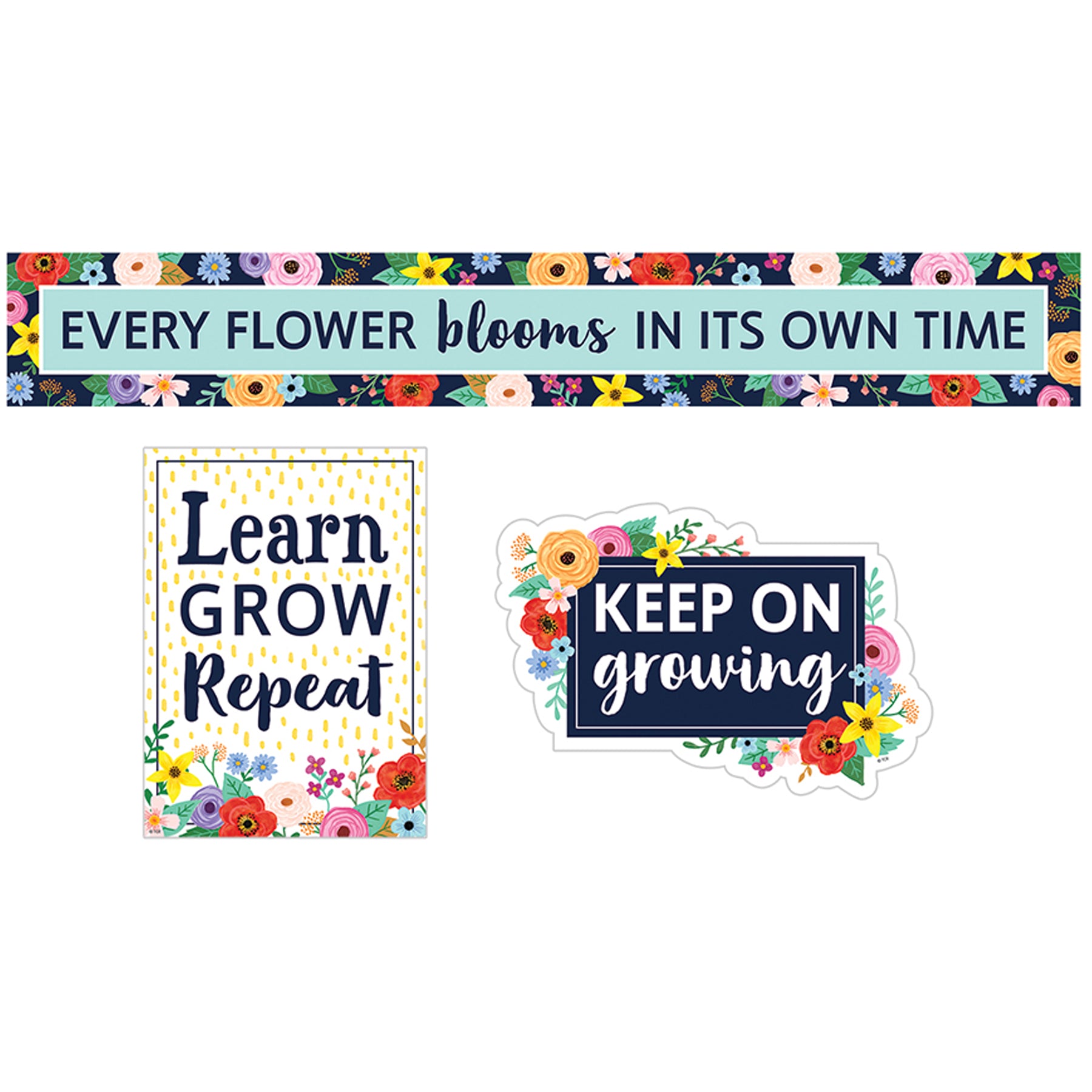 Wildflowers Mini Bulletin Board Set, 16 Pieces