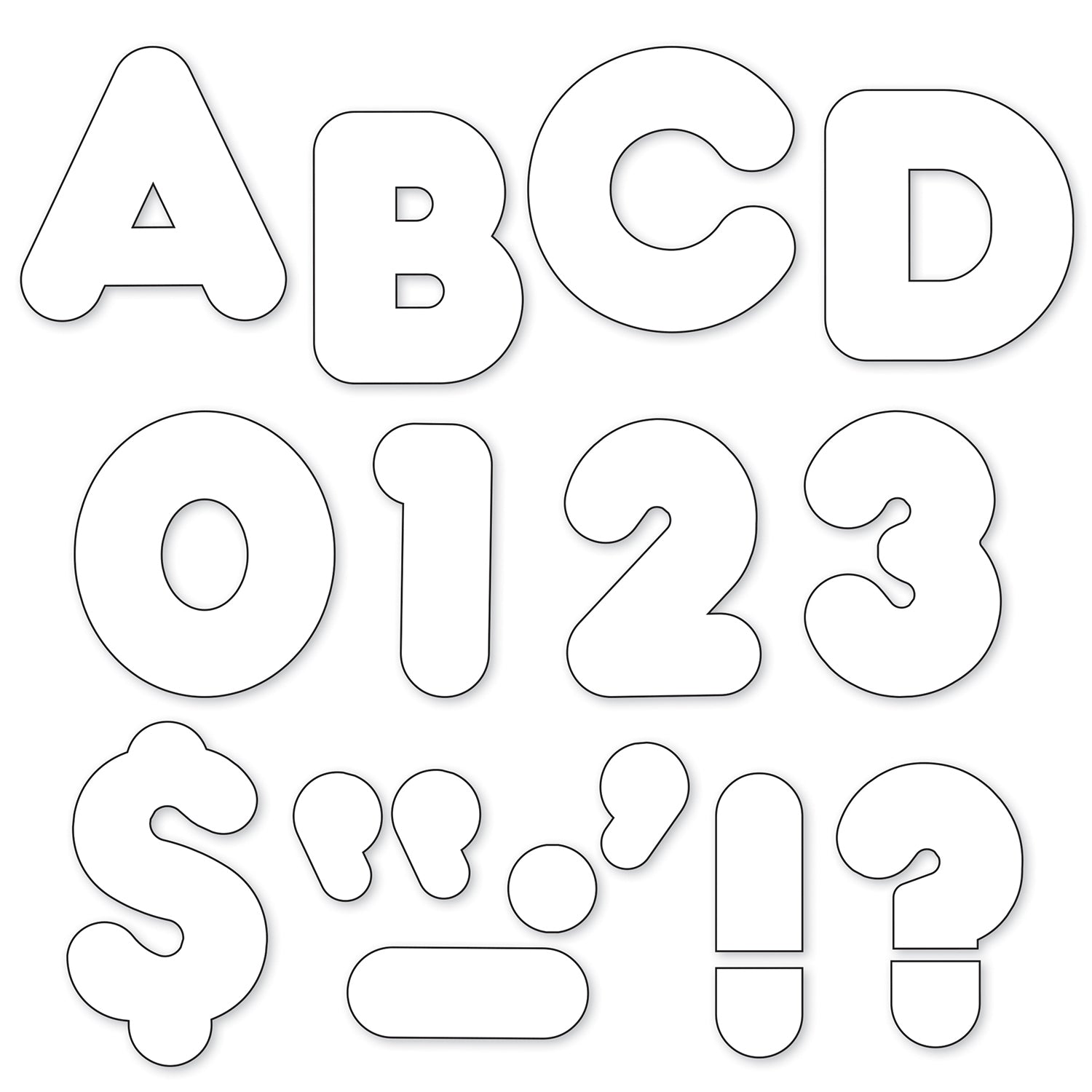 White 4" Casual Uppercase Ready Letters®