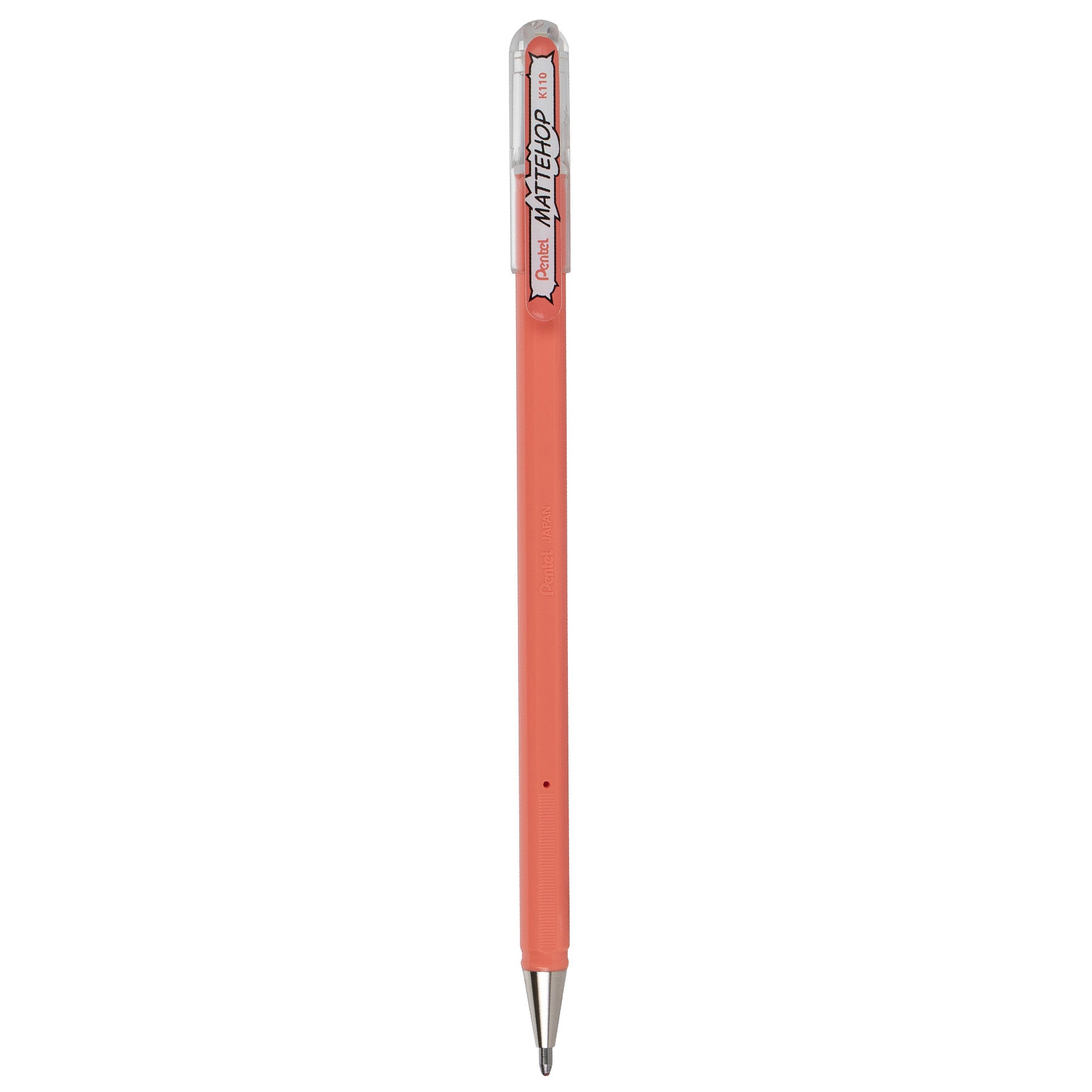 Hybrid MATTEHOP Gel Roller, 1.0mm, Matte Coral Pink Ink, Pack of 12