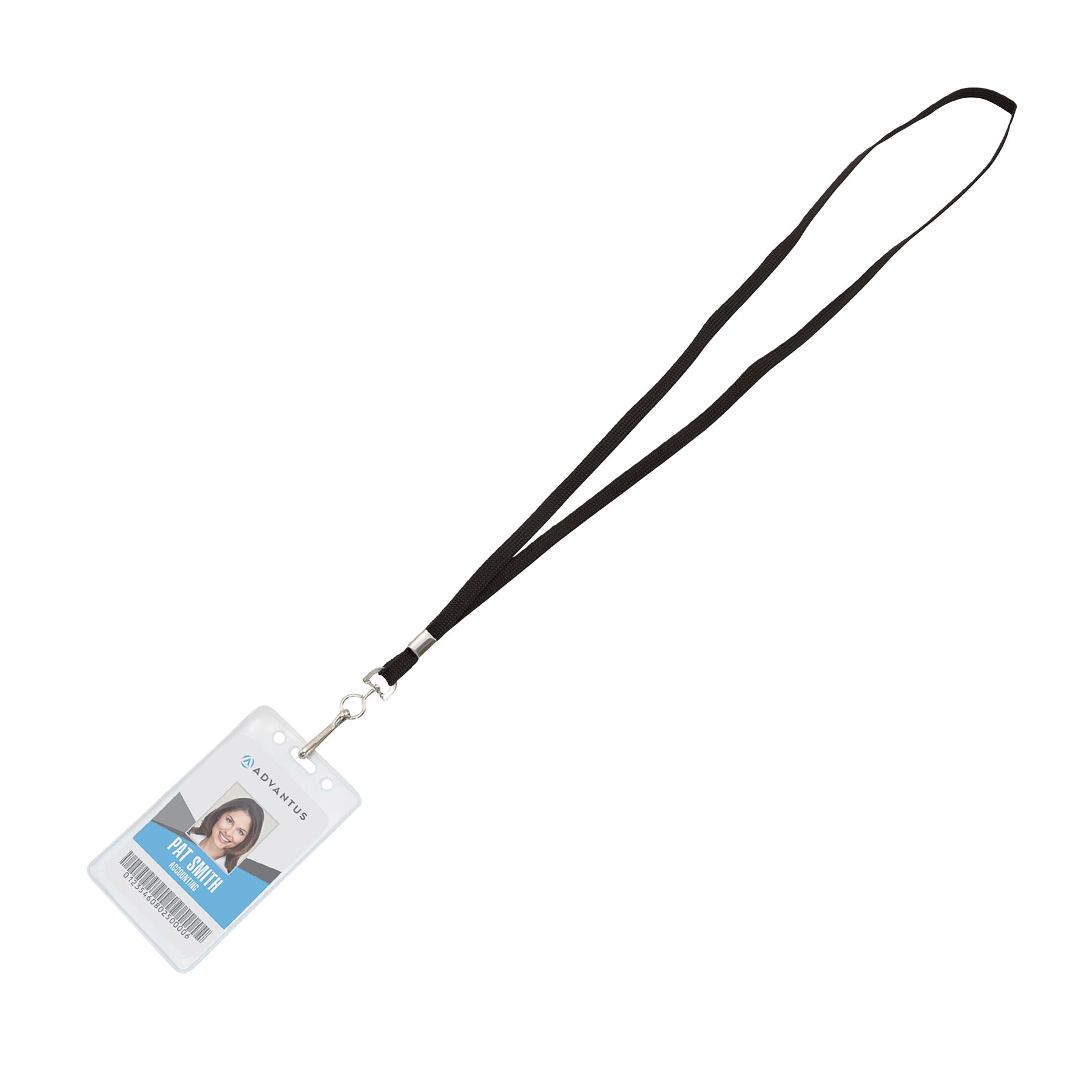Deluxe Lanyard with J-Hook, Black, Box of 24