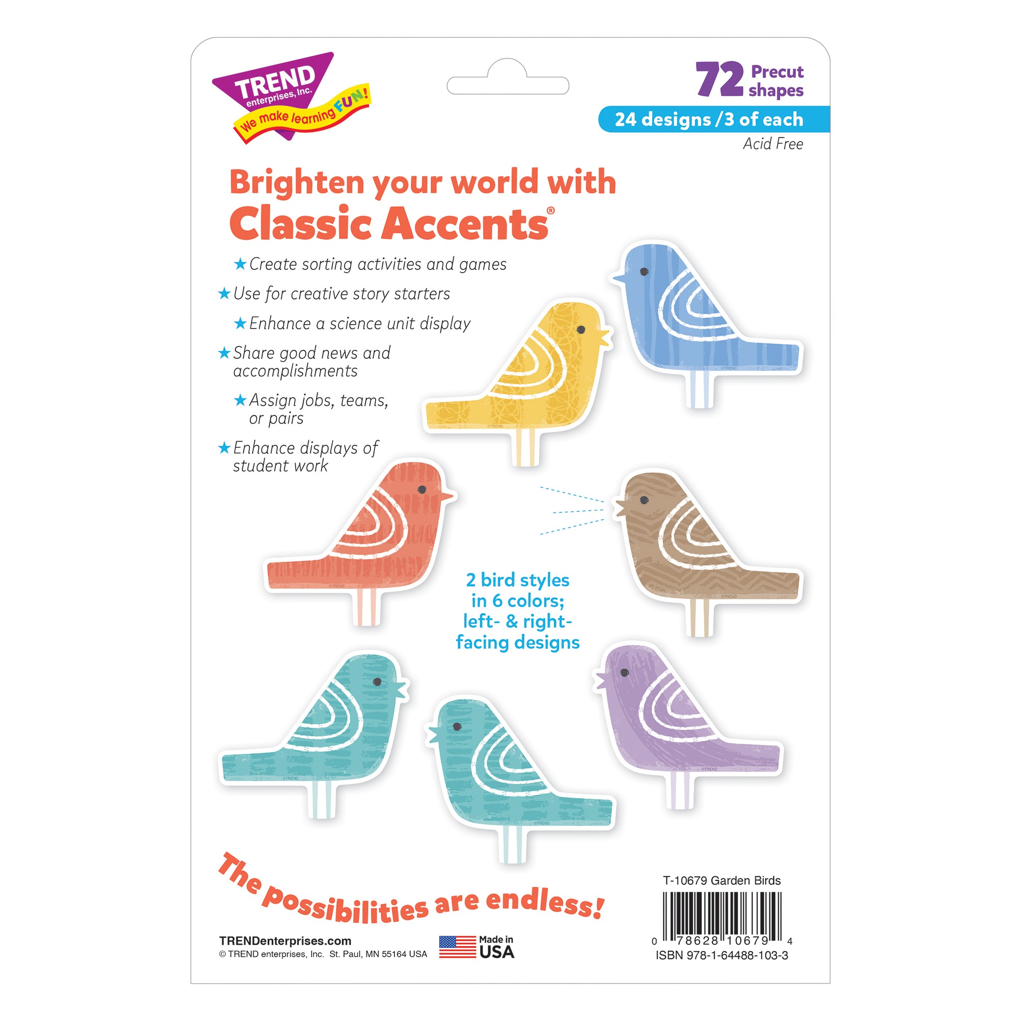 Garden Birds Classic Accents® Variety Pack, 72 Count
