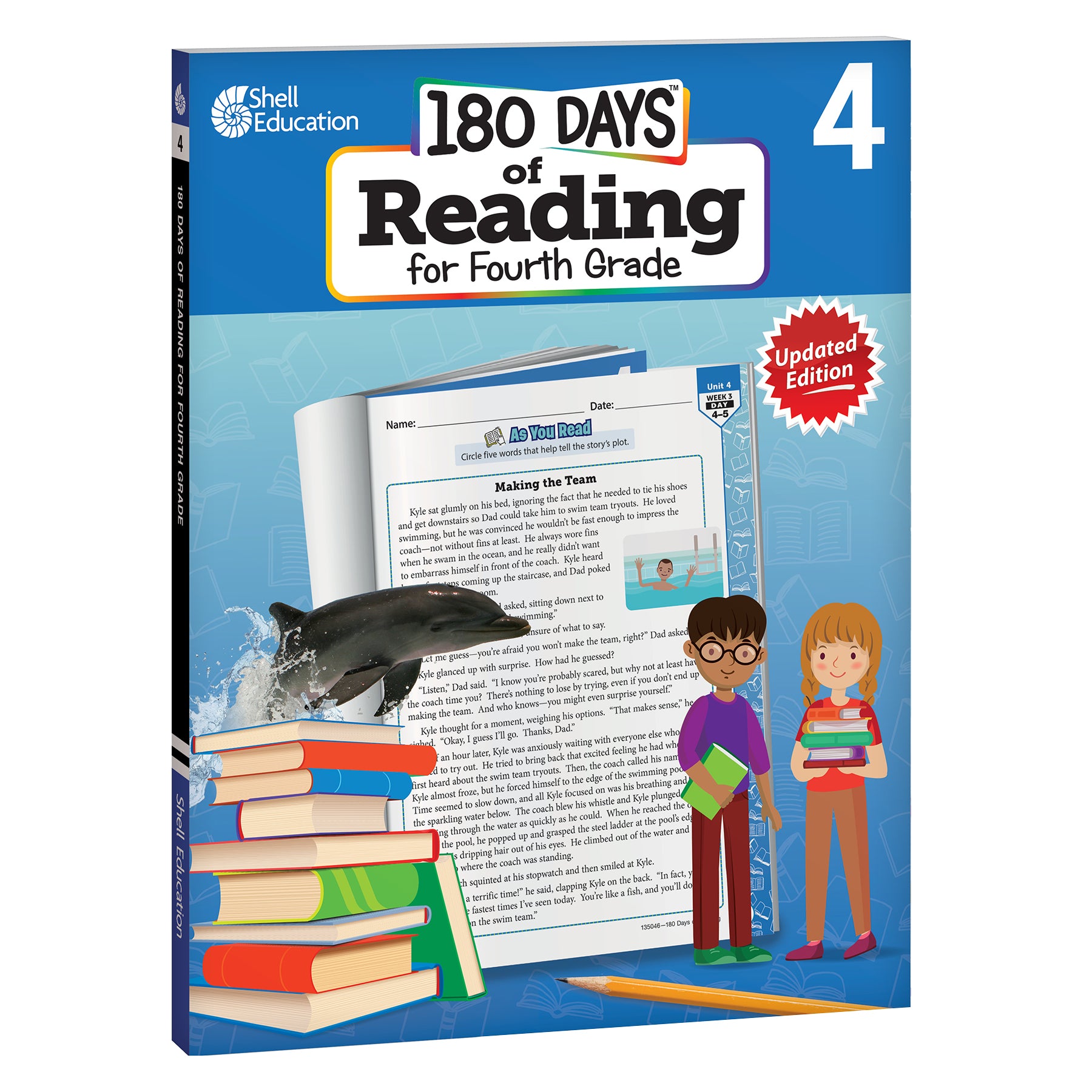 180 Days Reading, Spelling, Language, & Math Grade 4: 4-Book Set