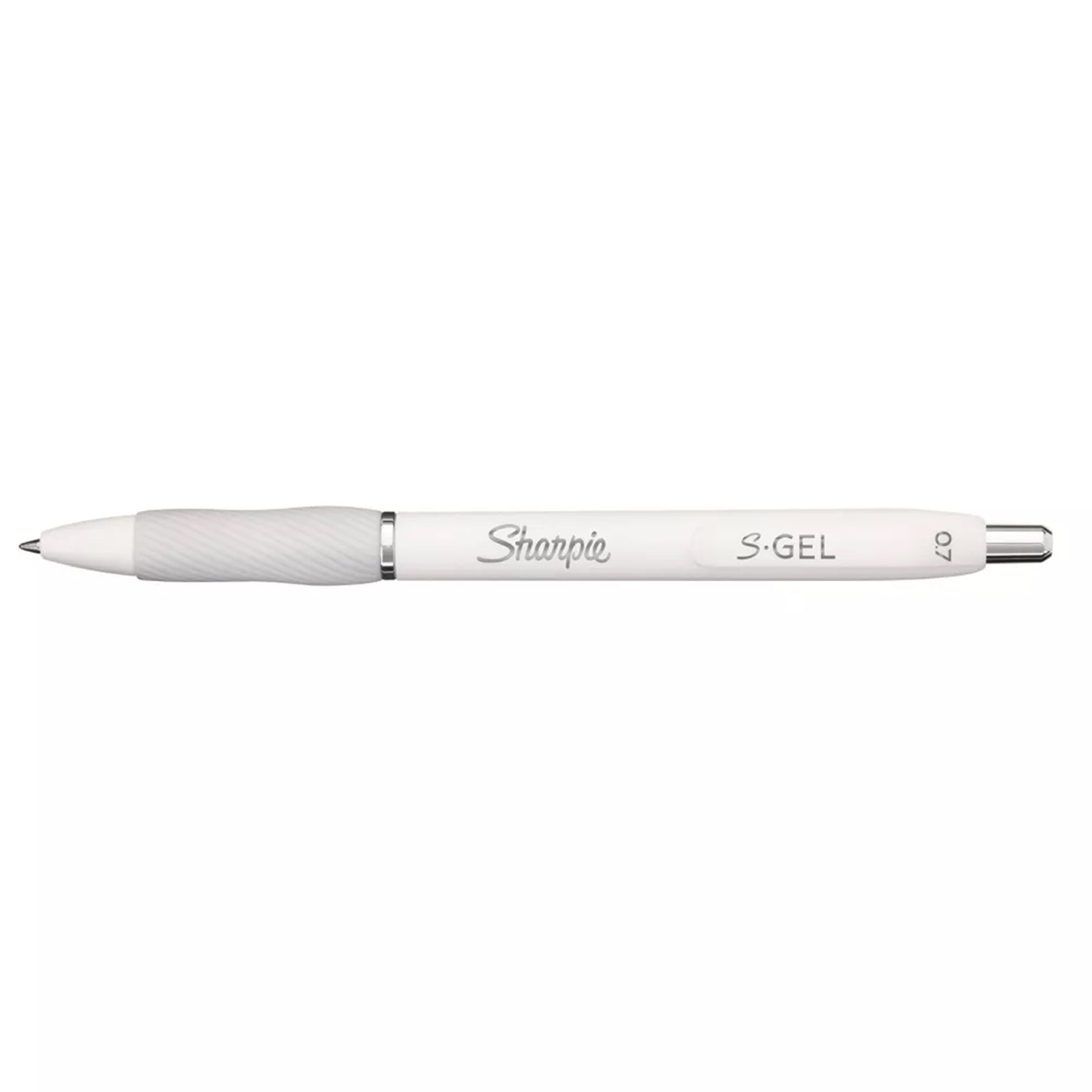 S-Gel, Gel Pens, Medium Point (0.7mm), Pearl White Body, Black Gel Ink Pens, 8 Count