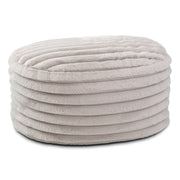 Jaxx Paran Accent Pouf - Fluffy Faux Fur Ottoman for Modern Interior Design, Large, Grey