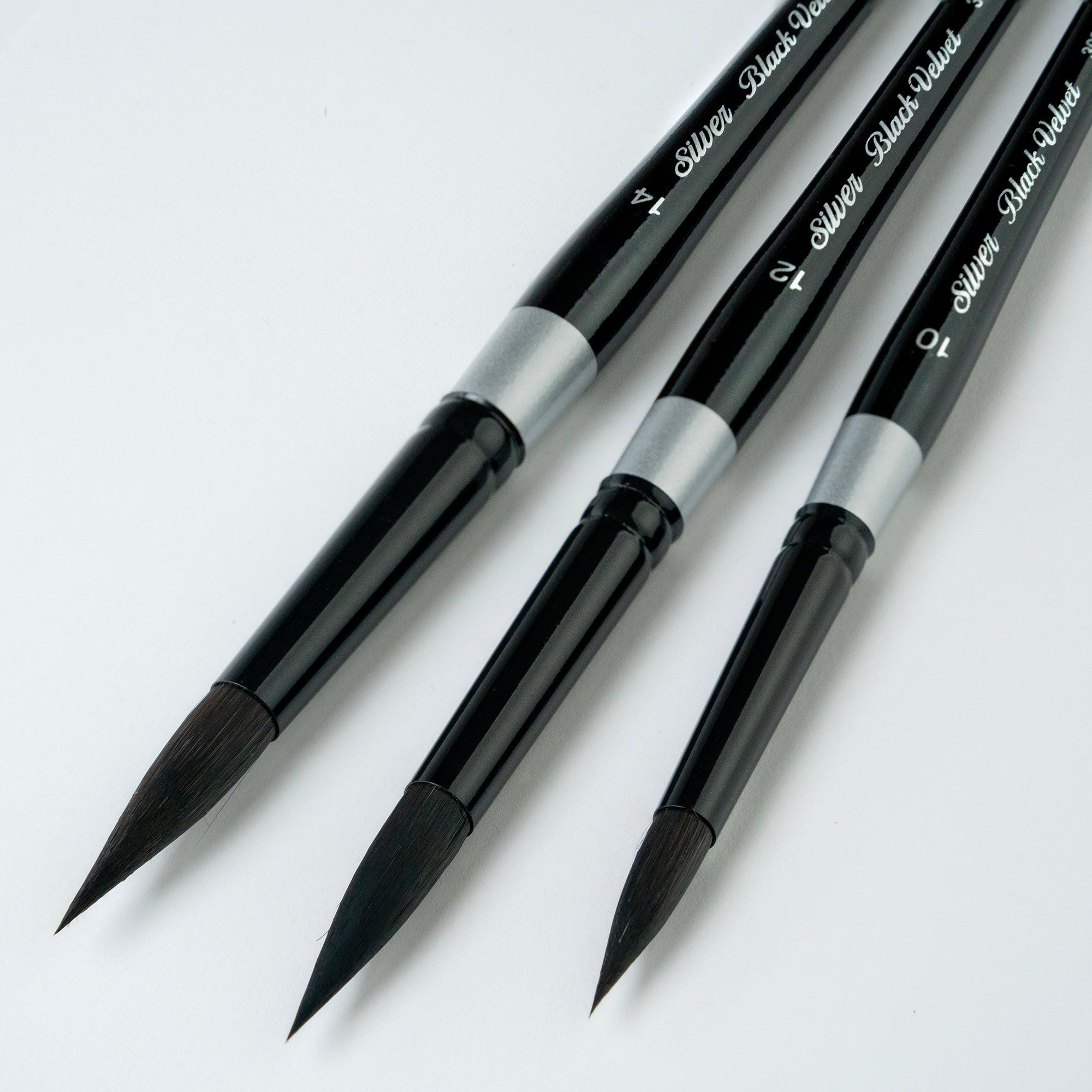 Black Velvet Large Round Brushes, Set of 3