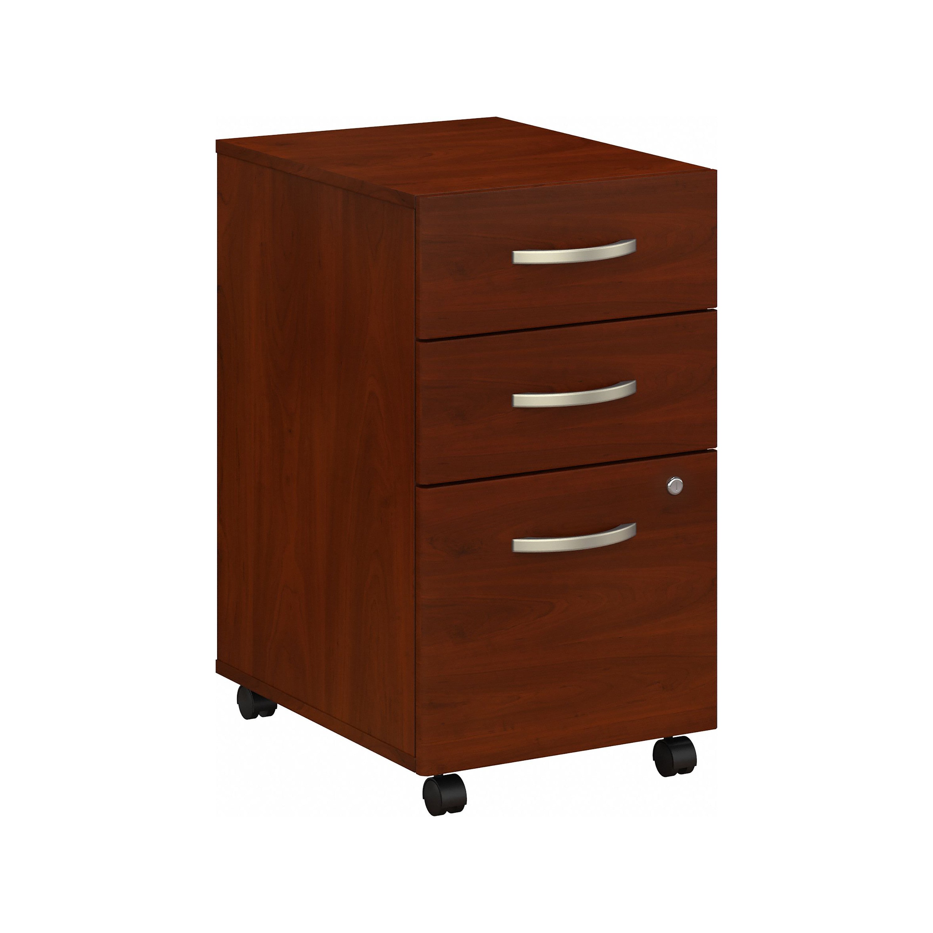 Bush Business Furniture Studio C 3 Drawer Mobile File Cabinet in Hansen Cherry - 15.71" Width x 20.2" Depth x 27.79" Height