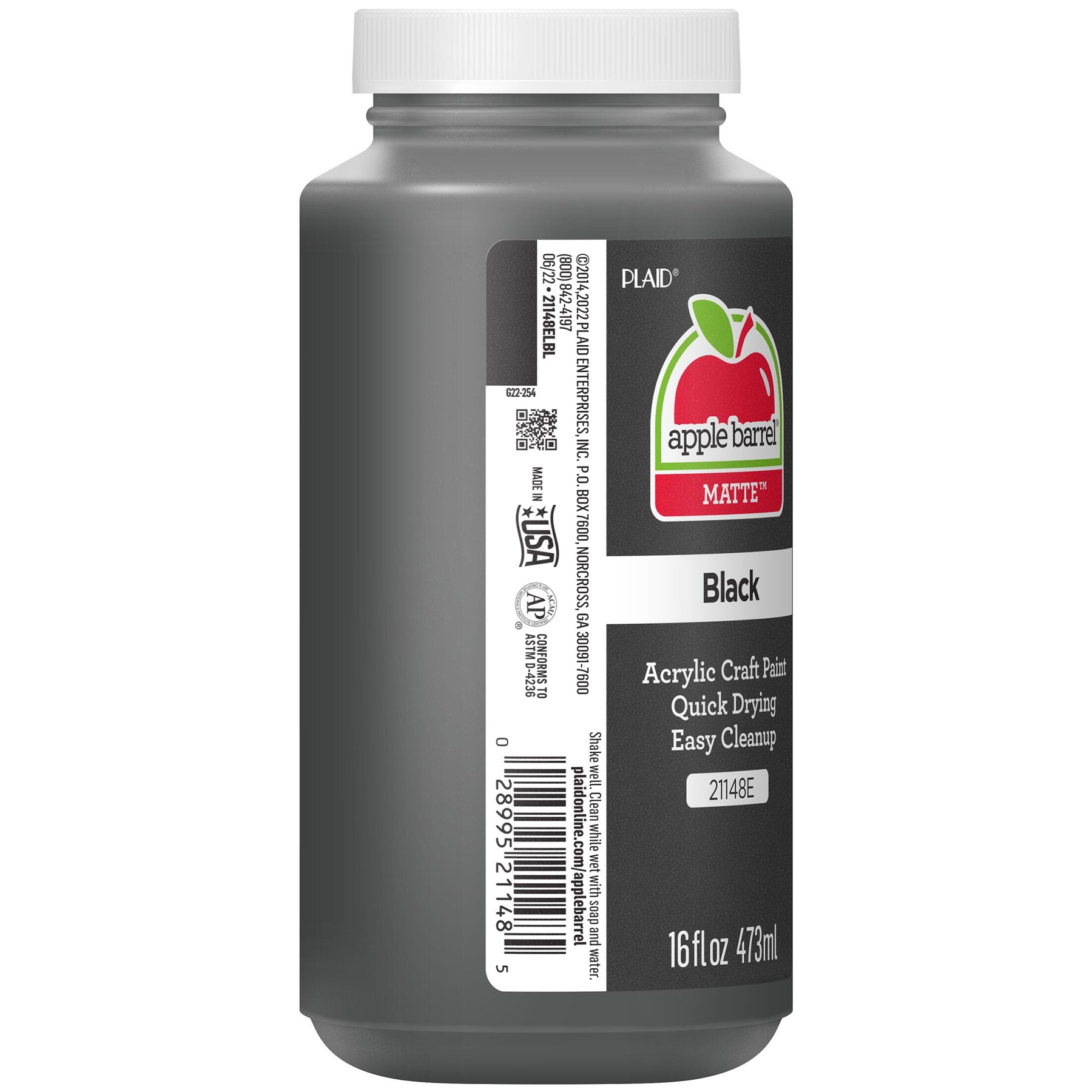 Acrylic Paint Matte, 16oz., Black