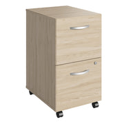 Bush Business Furniture Studio C 2 Drawer Mobile File Cabinet in Natural Elm - Assembled - 15.71" Width x 20.2" Depth x 27.79" Height