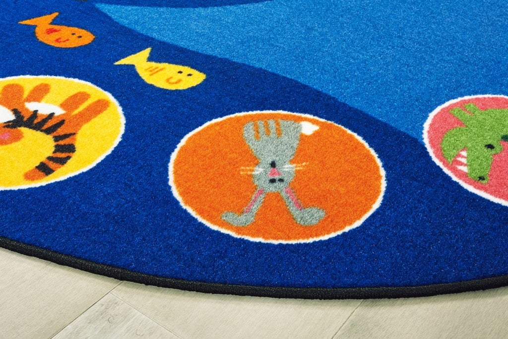 Noah's Voyage Circletime Rug - 8ft x 12ft - Oval - Blue