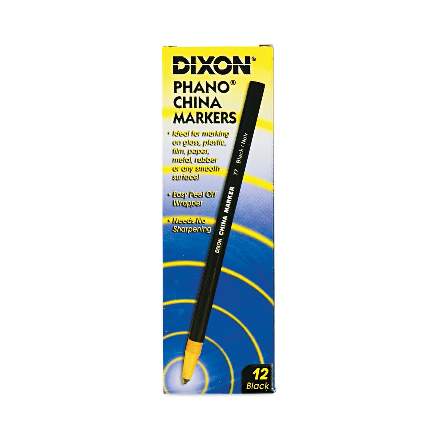 Phano China Markers, Black, Pack of 12