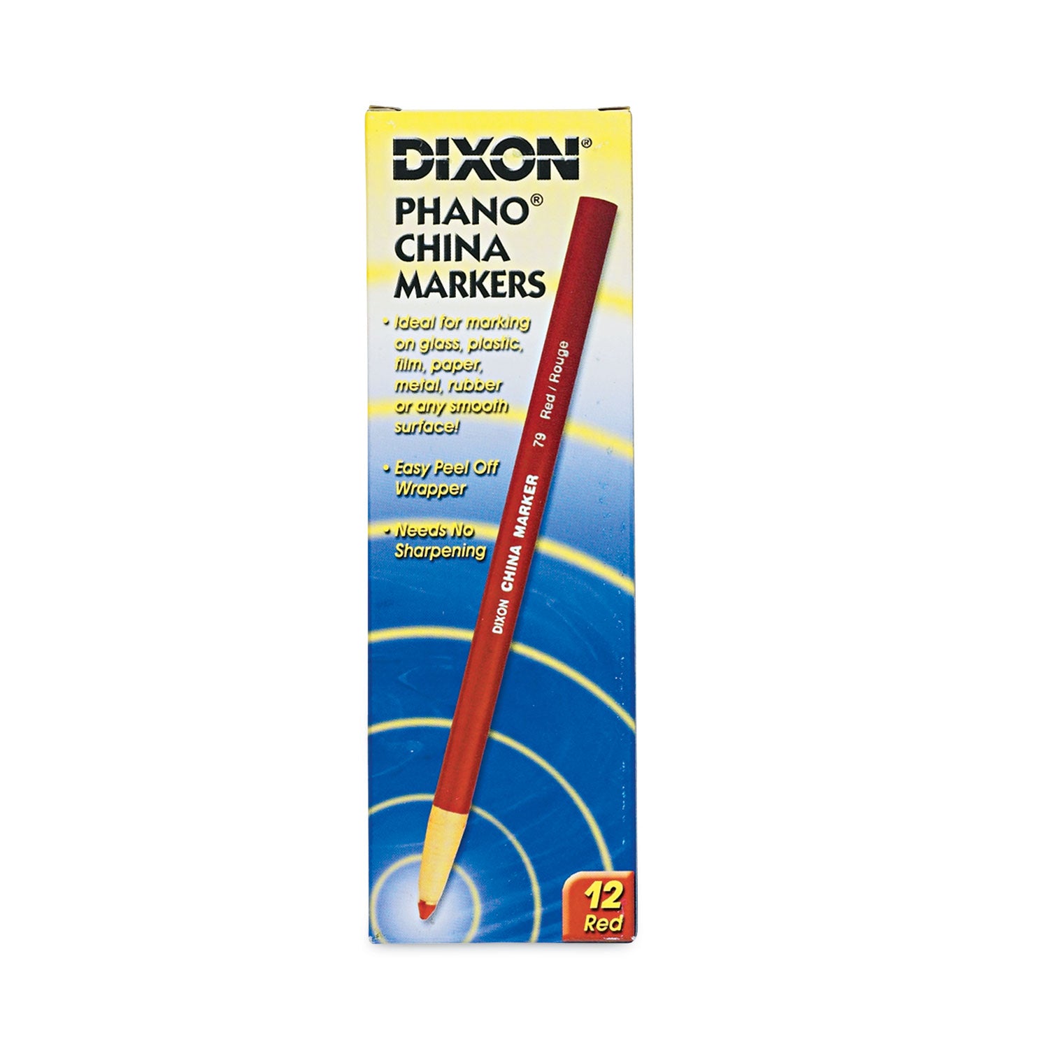 Phano China Markers, Red, Pack of 12