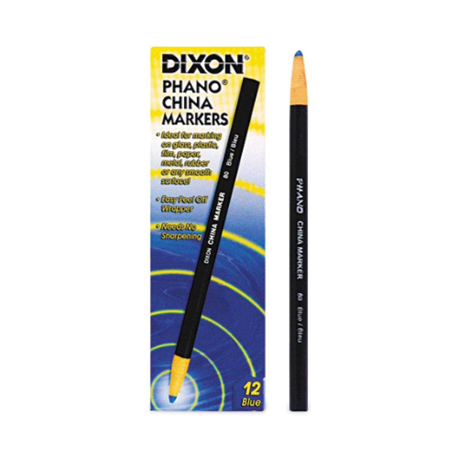 Phano China Markers, Blue, Pack of 12