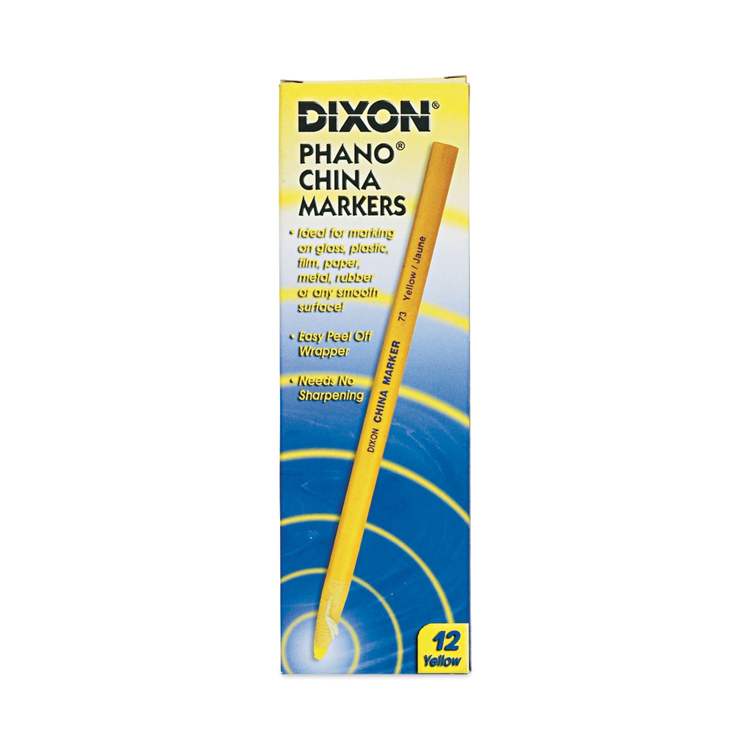 Phano China Markers, Yellow, Pack of 12