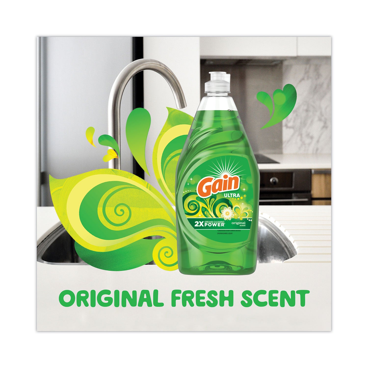 Dishwashing Liquid, Gain Original, 38 Oz Bottle, 8/carton