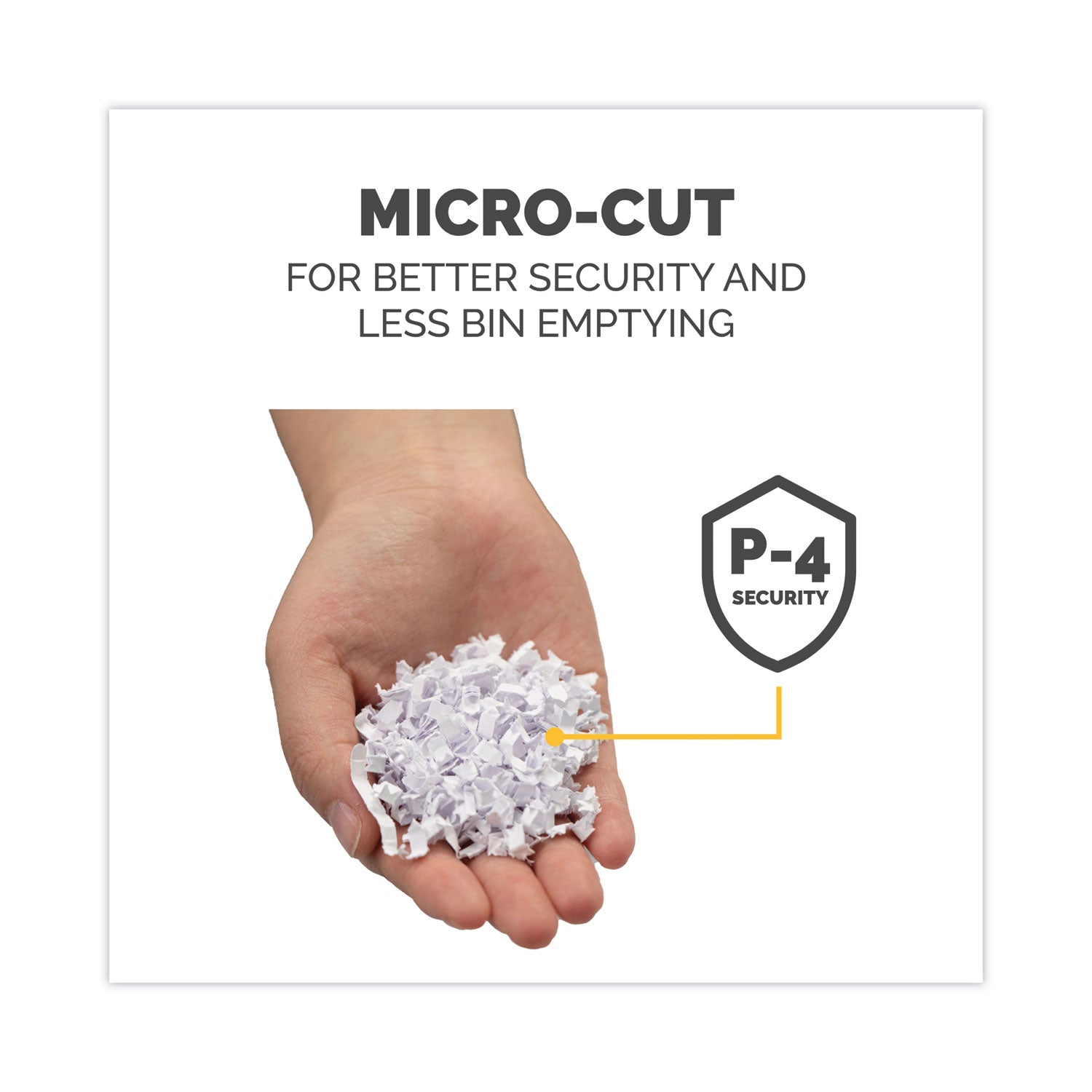 Micro Cut - 16 Per Pass - for shredding Paper, Credit Card, Paper Clip, Staples, Junk Mail - 0.156" x 0.500" Shred Size - P-4 - 7 ft/min - 9" Throat - 20 Minute Run Time - 6 gal Wastebin Capacity - White