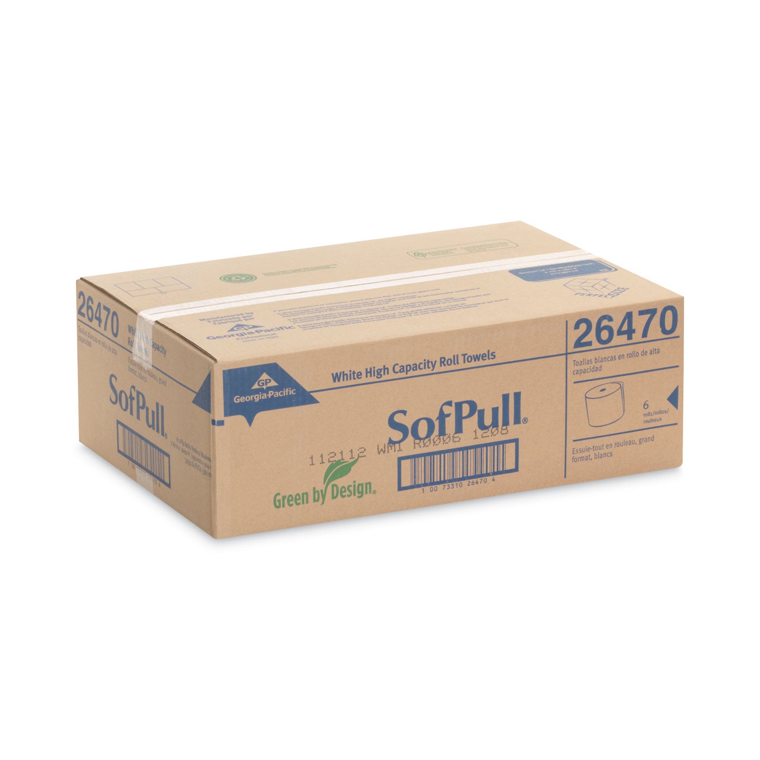 SofPull Mechanical Recycled Paper Towel Rolls - 1 Ply - 7.87" Width x 1000 ft Length - 7.80" Roll Diameter - White - 6 / Carton