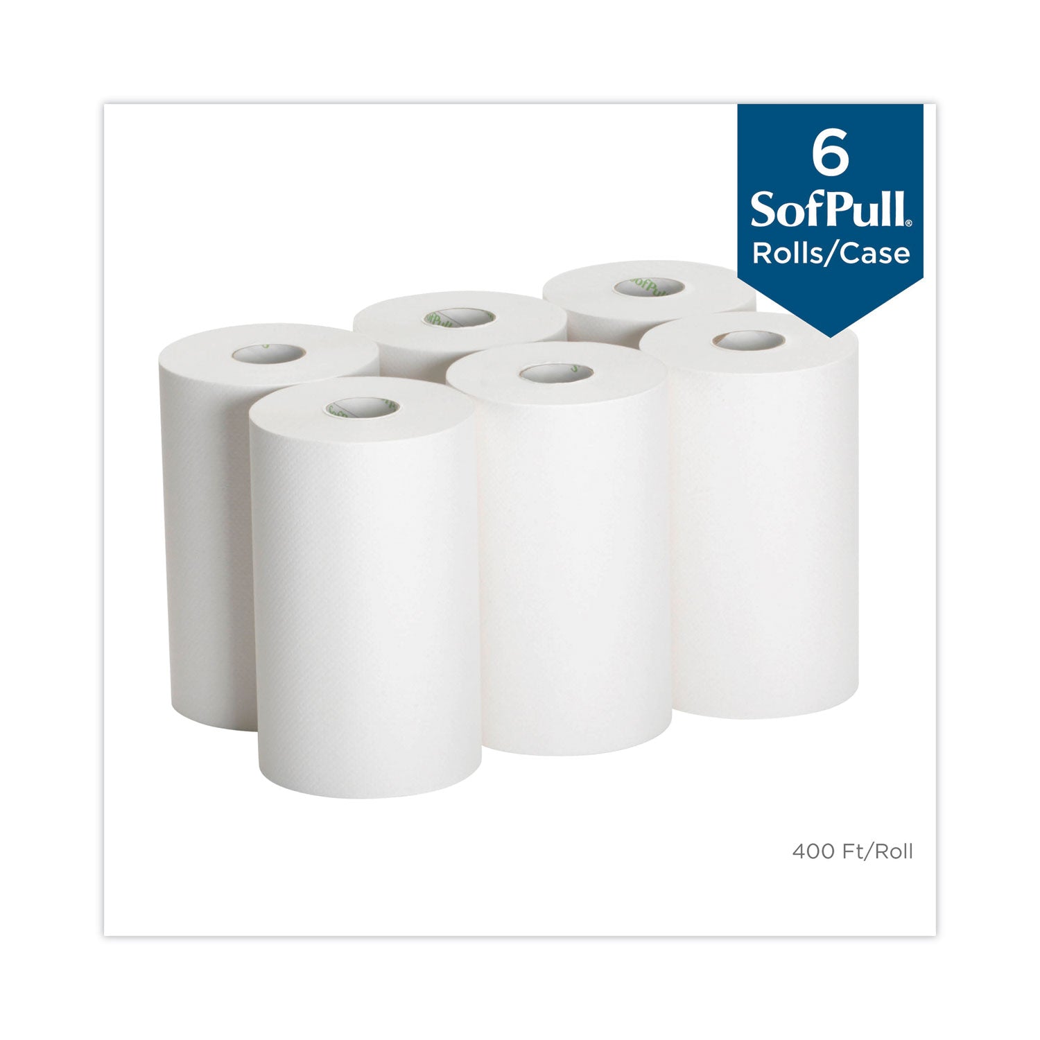 1 Ply - 9" Width x 400 ft Length - White - 6 / Carton