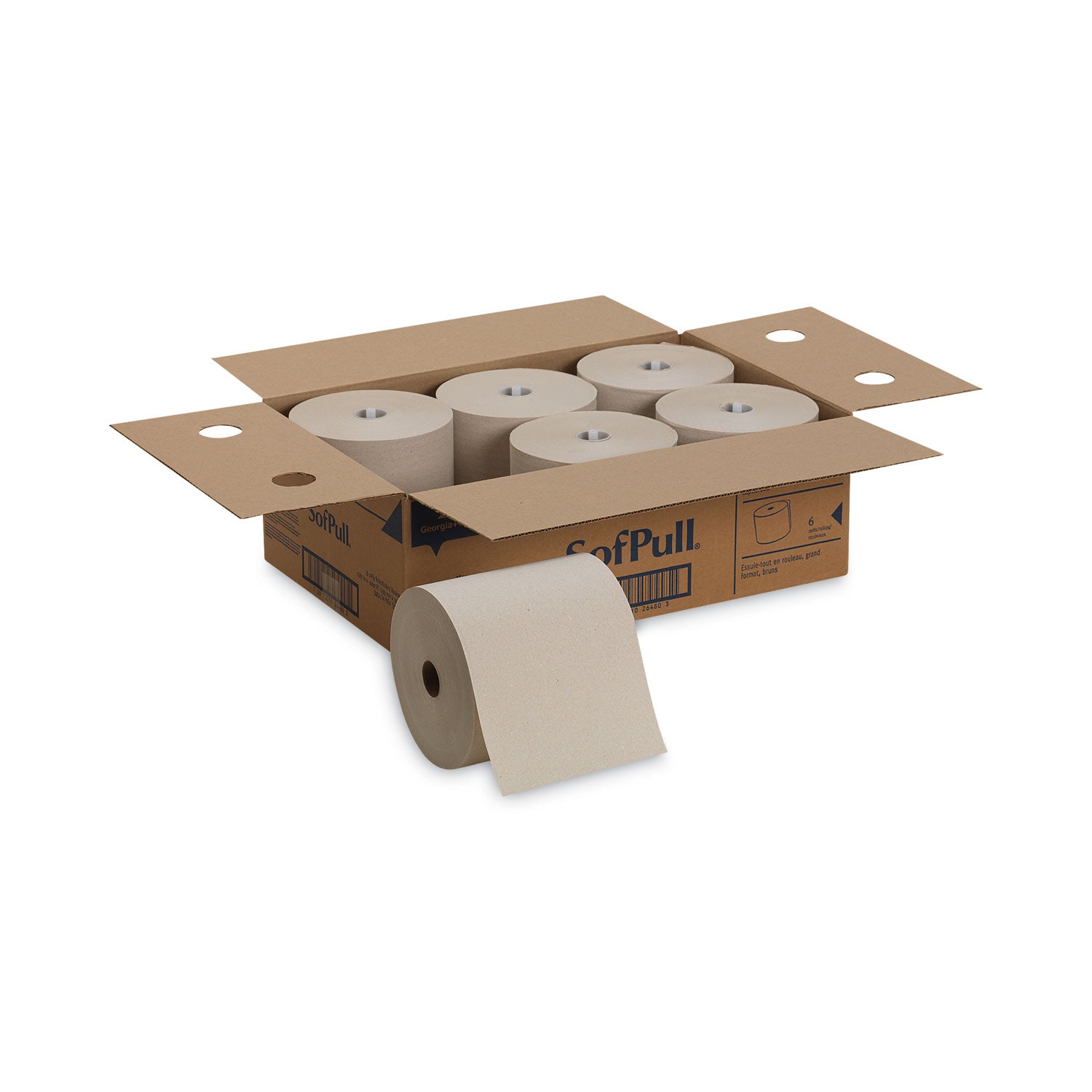 SofPull Mechanical Recycled Paper Towel Rolls - 1 Ply - 7.87" Width x 1000 ft Length - 7.80" Roll Diameter - Brown - Paper - 6 / Carton