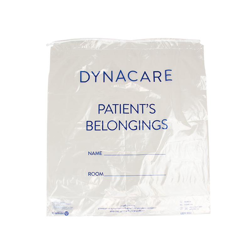 Patient Belonging Bag - Drawstring, 16" x 18" x 4", Clear250 Quantity  per Case