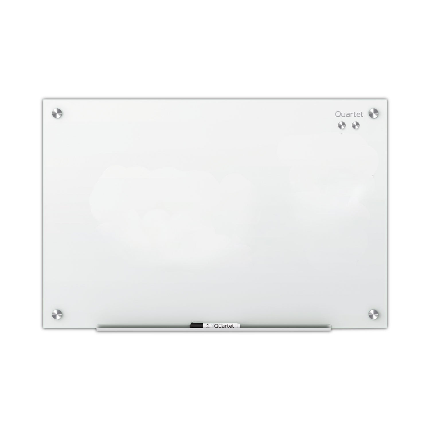 Quartet Infinity Glass Dry-Erase Whiteboard, 48" x 36", White Tempered Glass Surface, White Frame, Magnetic, Frameless, Includes 1 Board, Mounting Hardware, Marker Tray, Dry Erase Marker, 1 Each