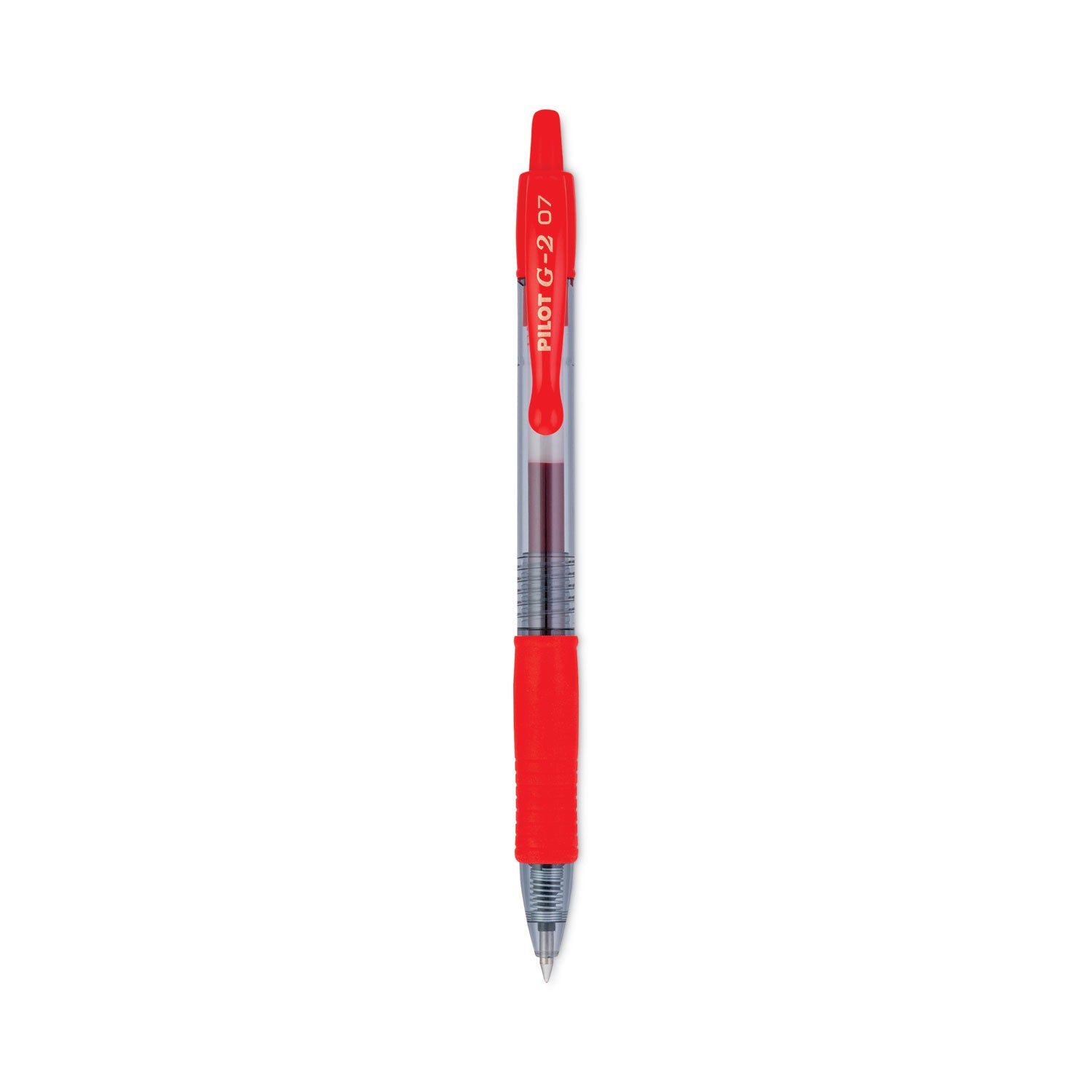 G2 Premium Gel Ink Retractable Pens - 0.7 mm Fine Pen Point - Refillable - Retractable - Red Ink - Gel-based - Clear Barrel - 1 Dozen