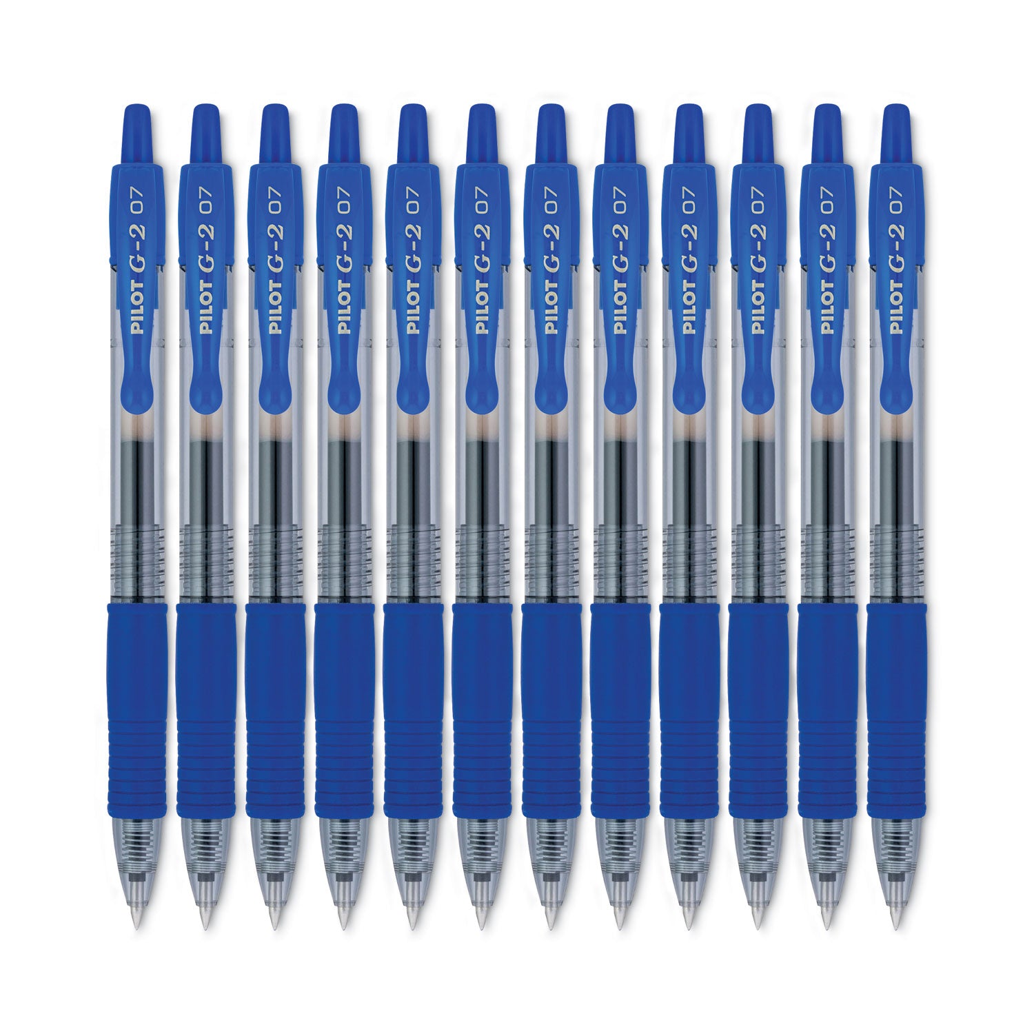 G2 Premium Gel Ink Retractable Pens - 0.7 mm Fine Pen Point - Refillable - Retractable - Blue Ink - Gel-based - Clear Barrel - 1 Dozen