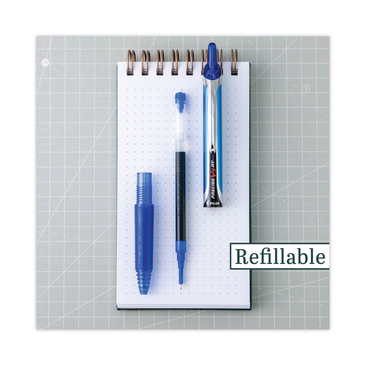 Pilot Extra-Fine Premium Retractable Rolling Ball Pens - 0.5 mm Extra Fine Needle Pen Point - Refillable - Retractable - Blue Ink - Water Based - Blue Barrel - Writing - 1 Dozen