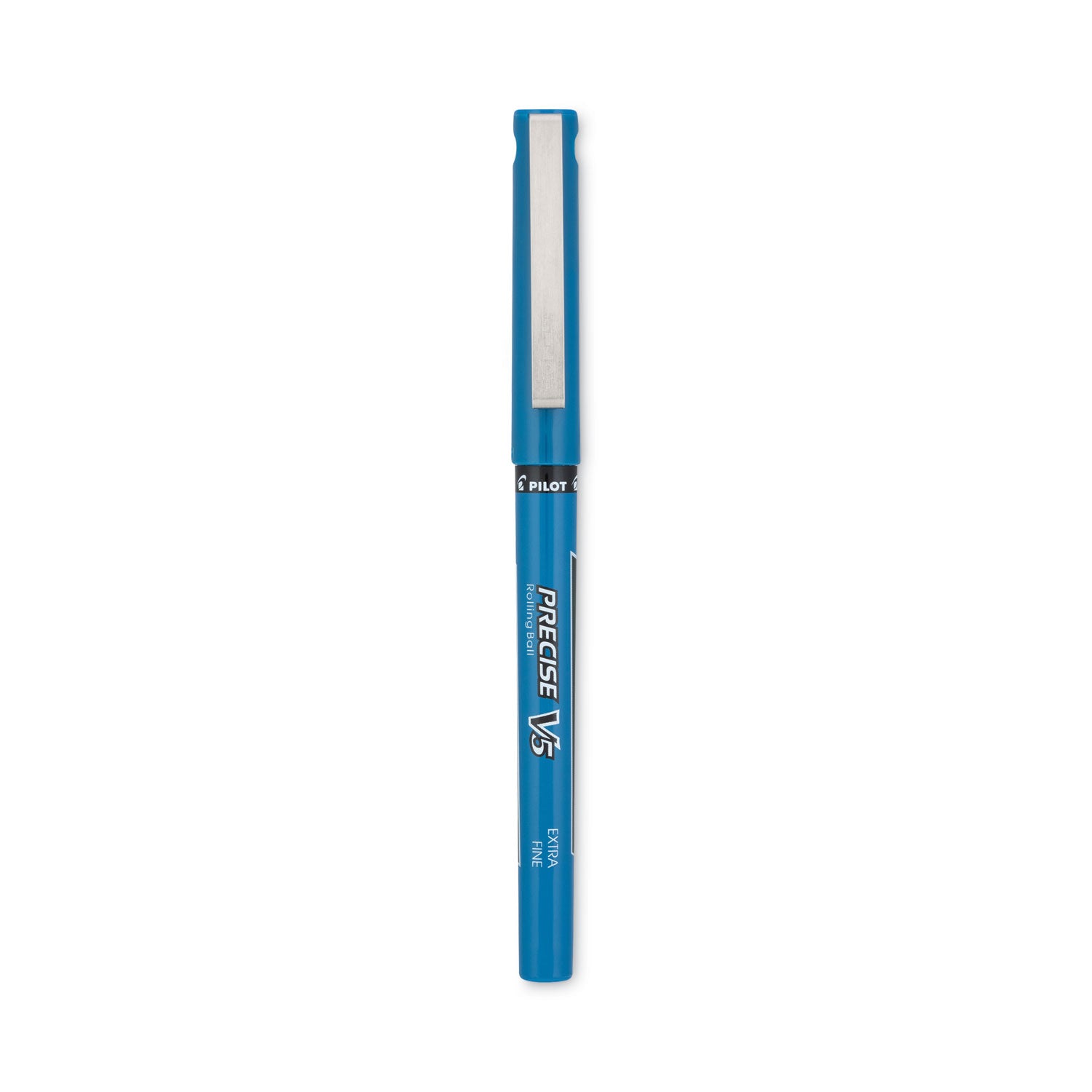 Pilot Precise V5 Extra-Fine Premium Capped Rolling Ball Pens - 0.5 mm Extra Fine Pen Point - Blue Ink - Blue Plastic Barrel - 1 Dozen