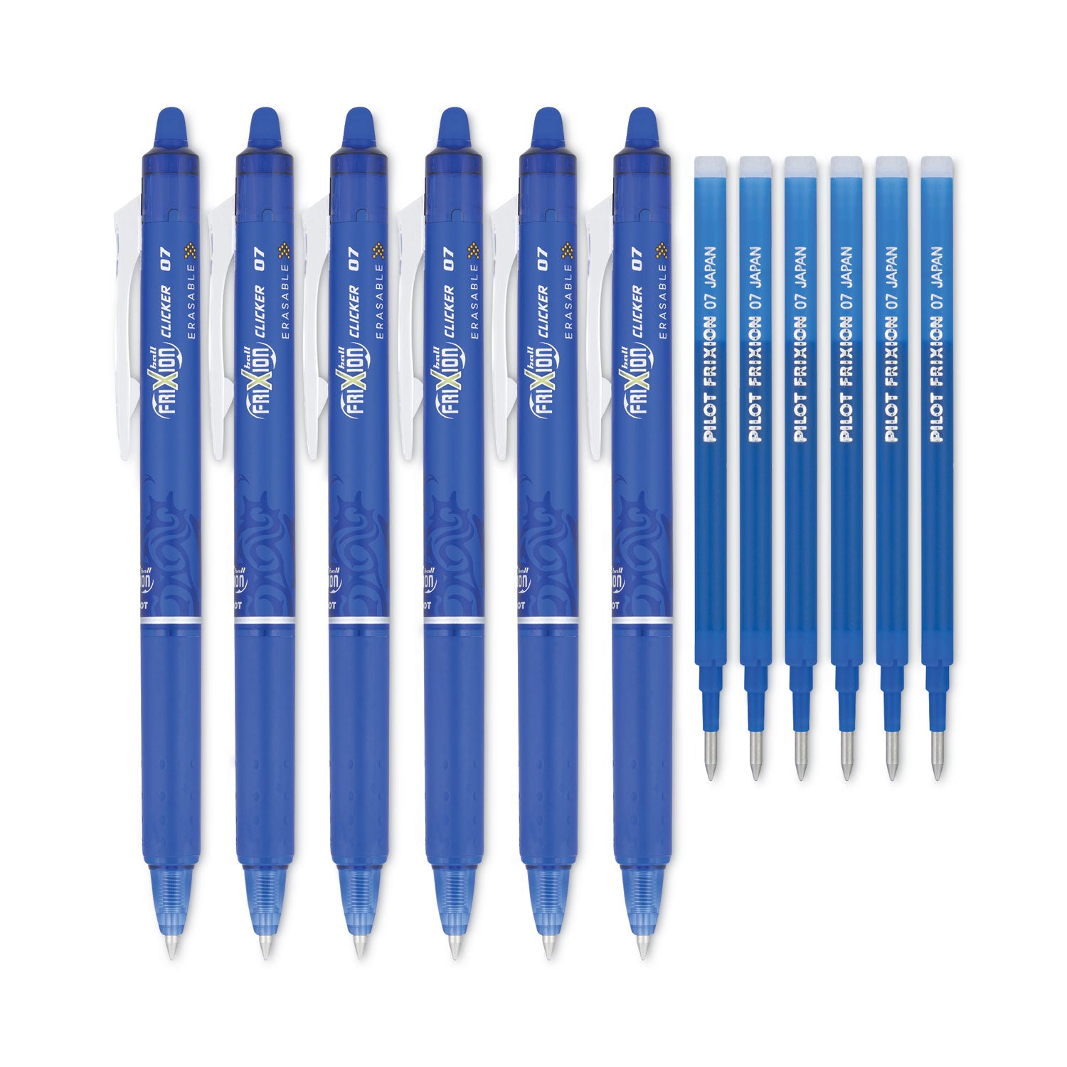FriXion Gel Pens - 0.7 mm Fine Pen Point - Retractable - Blue Ink - Gel-based - Document, Writing - 1 Dozen