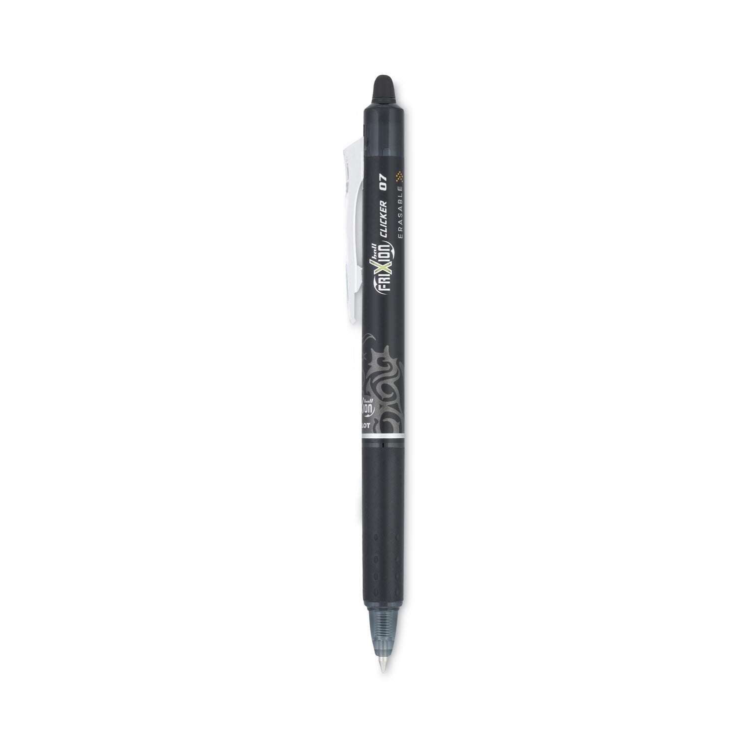 0.7 mm Fine Pen Point - Retractable - Erasable - Black Ink - Gel-based - Black Barrel - Document, Writing - 1 Dozen
