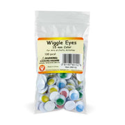 Wiggle Eyes - Paste On, 15 mm Asst'd, 100